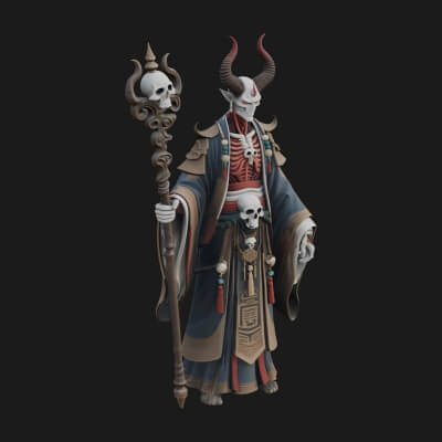 Skeleton Lich Statue Design 15 3D Print Model