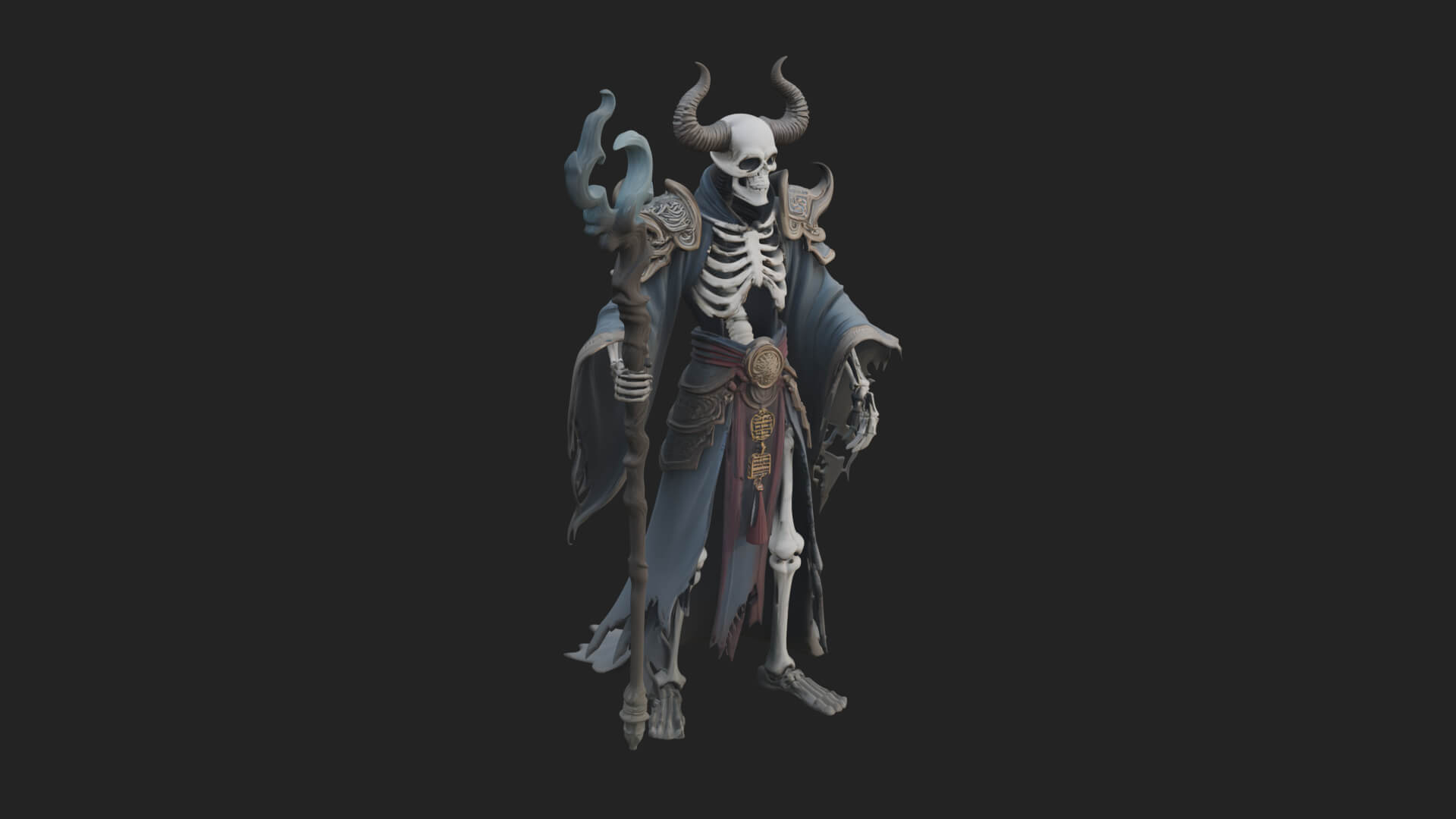 Skeleton Lich Statue Design 16 3D Print Model 3D Model