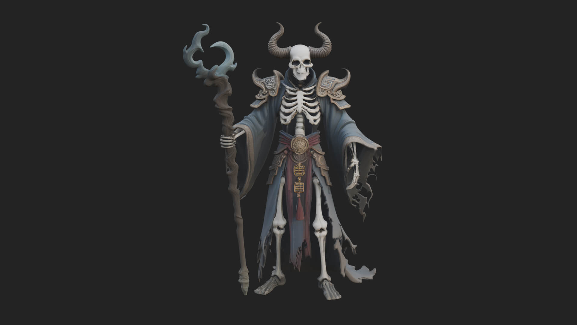 Skeleton Lich Statue Design 16 3D Print Model 3D Model