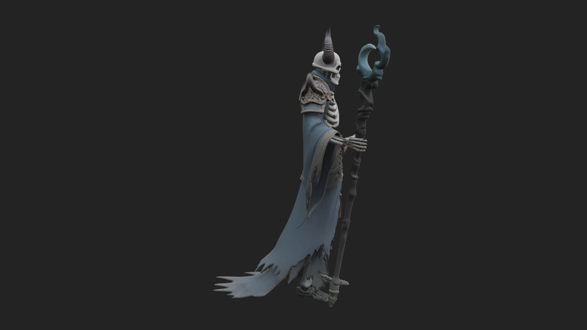 Skeleton Lich Statue Design 16 3D Print Model 3D Model