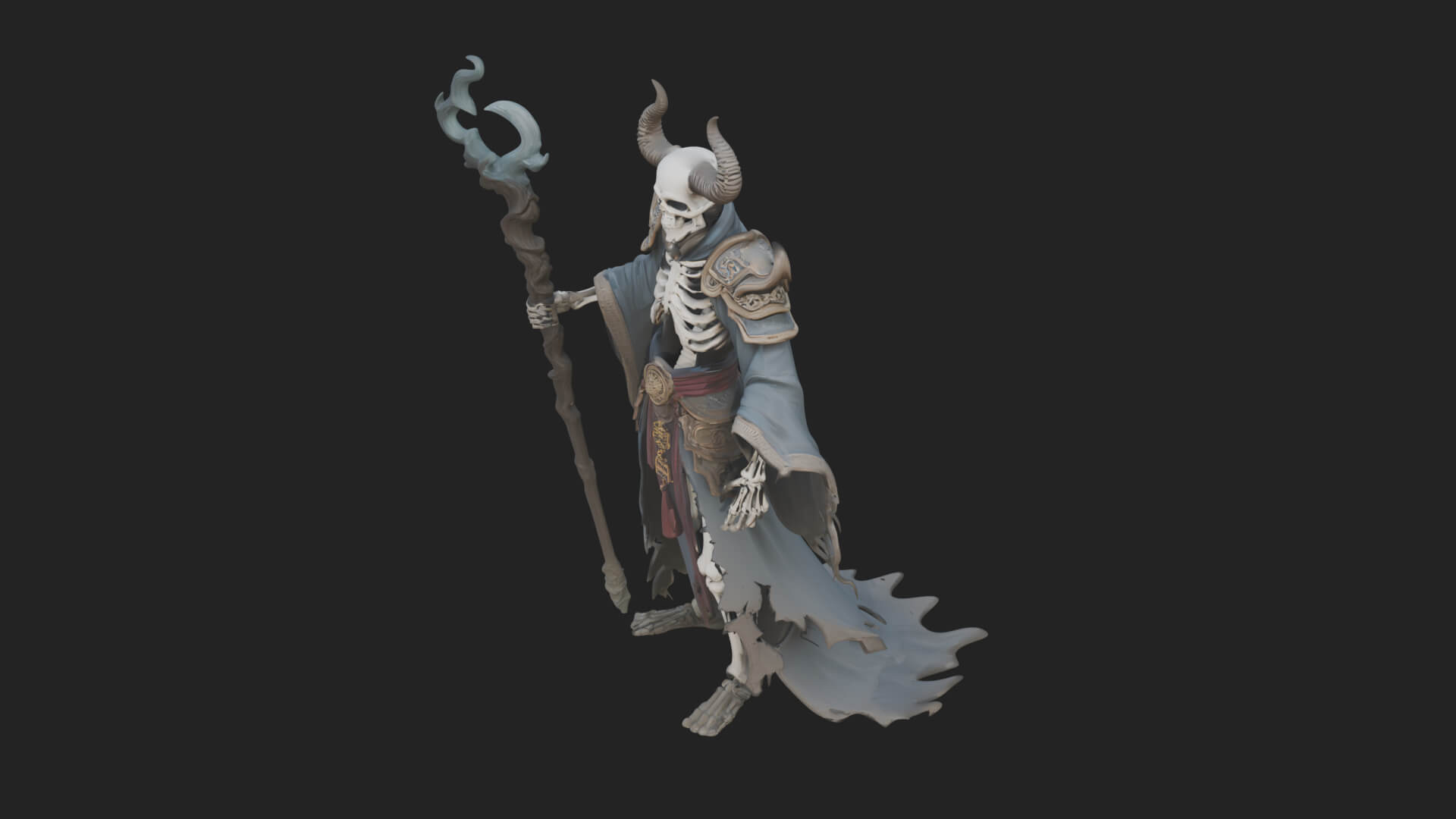 Skeleton Lich Statue Design 16 3D Print Model 3D Model