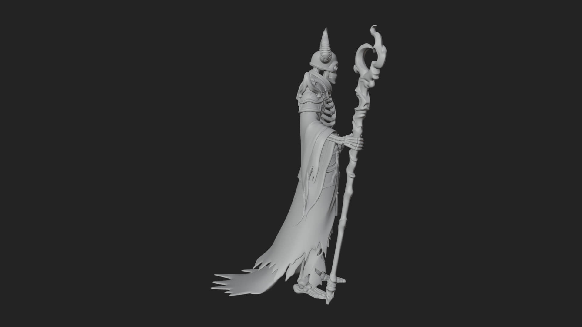 Skeleton Lich Statue Design 16 3D Print Model 3D Model
