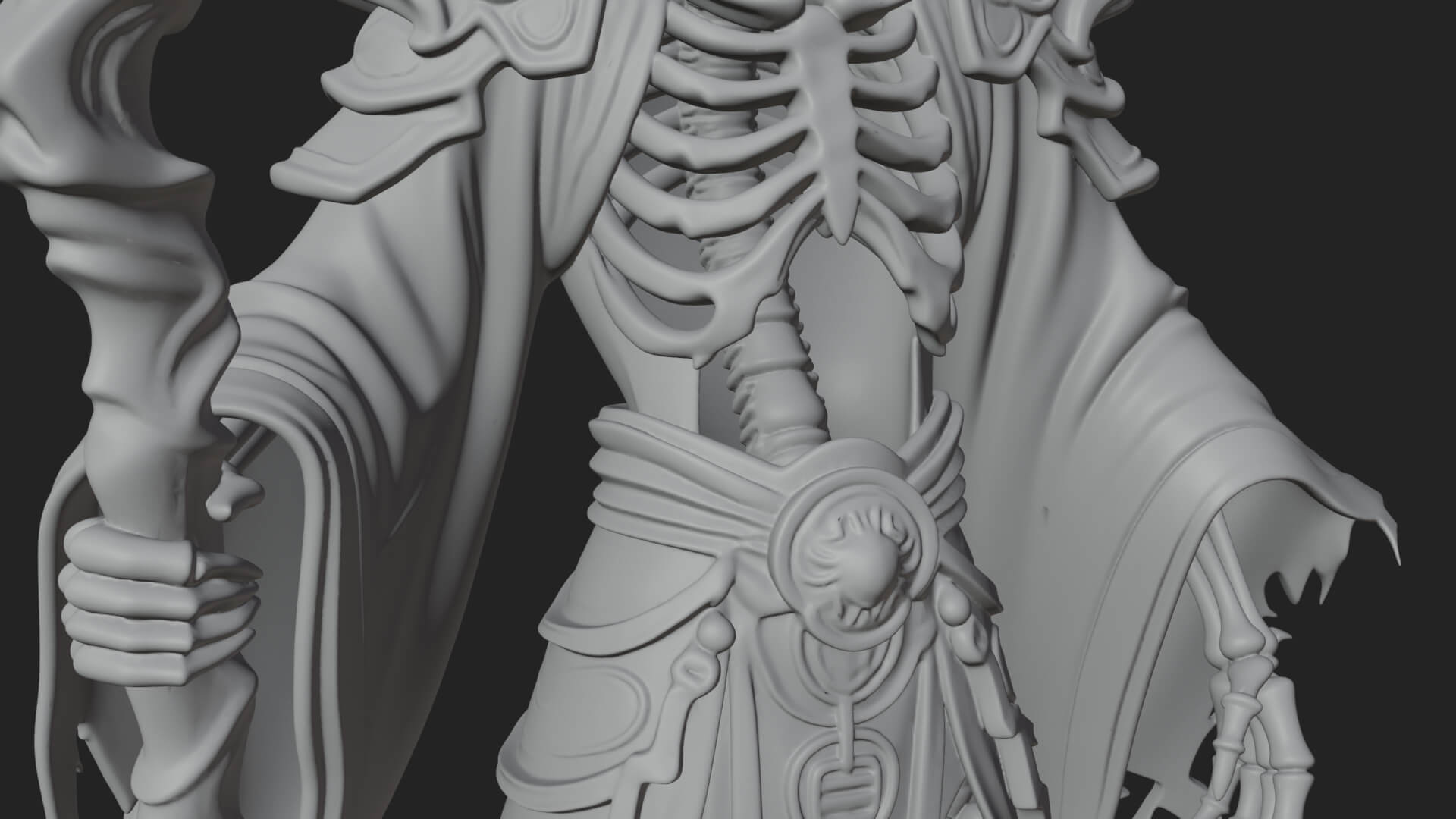 Skeleton Lich Statue Design 16 3D Print Model 3D Model