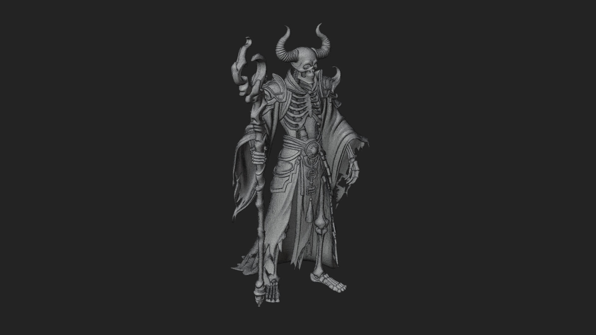 Skeleton Lich Statue Design 16 3D Print Model 3D Model