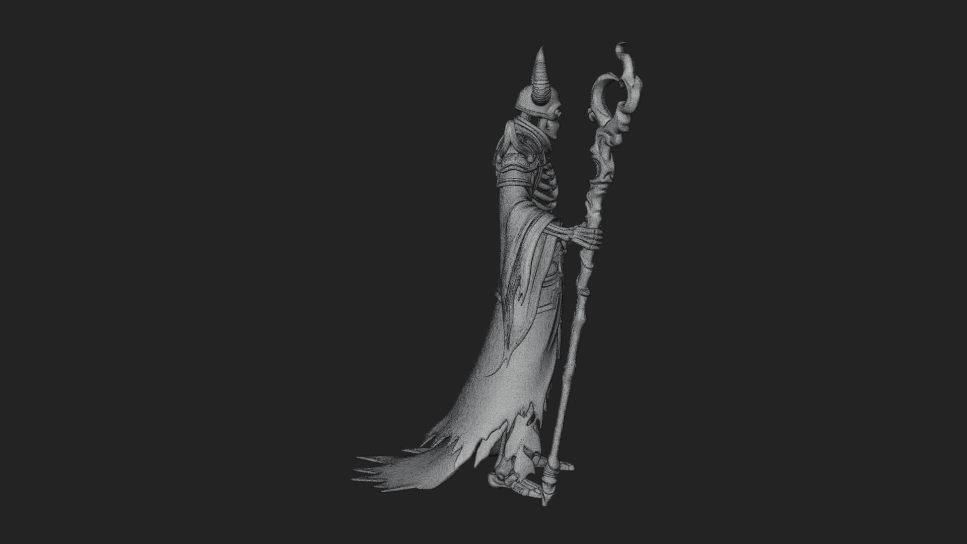 Skeleton Lich Statue Design 16 3D Print Model 3D Model