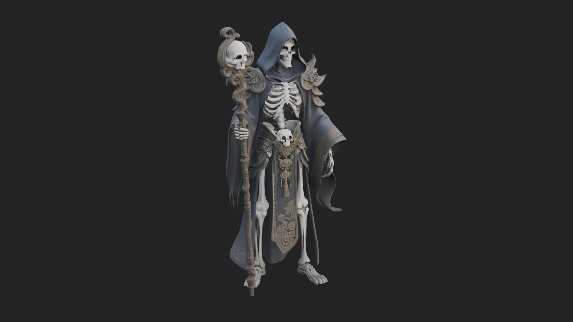 Skeleton Lich Statue Design 17 3D Print Model 3D Model