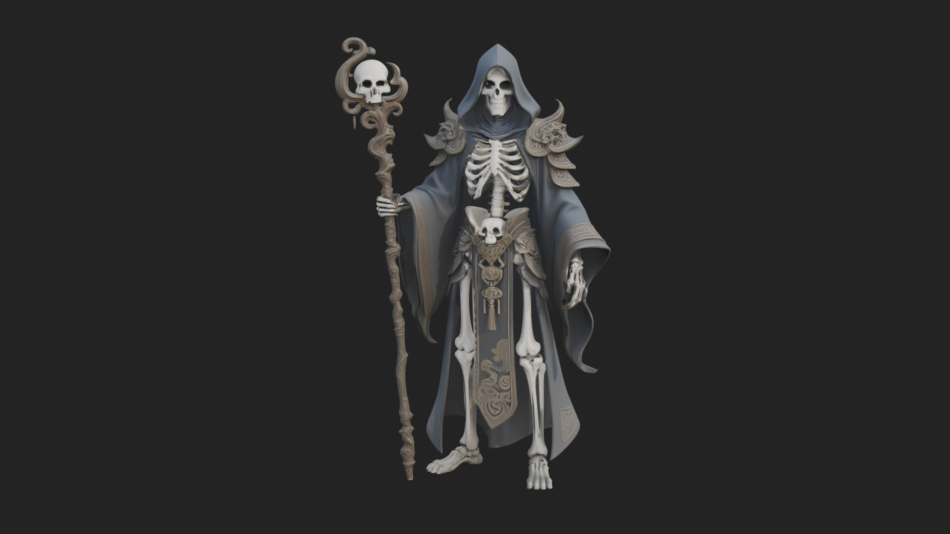 Skeleton Lich Statue Design 17 3D Print Model 3D Model
