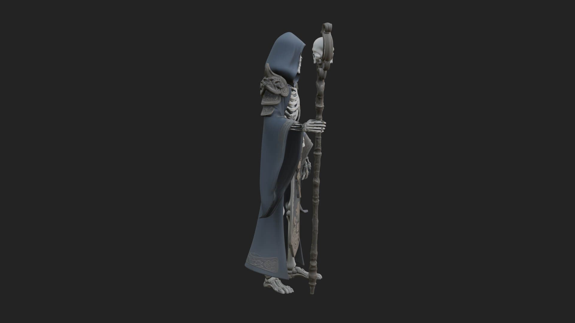 Skeleton Lich Statue Design 17 3D Print Model 3D Model