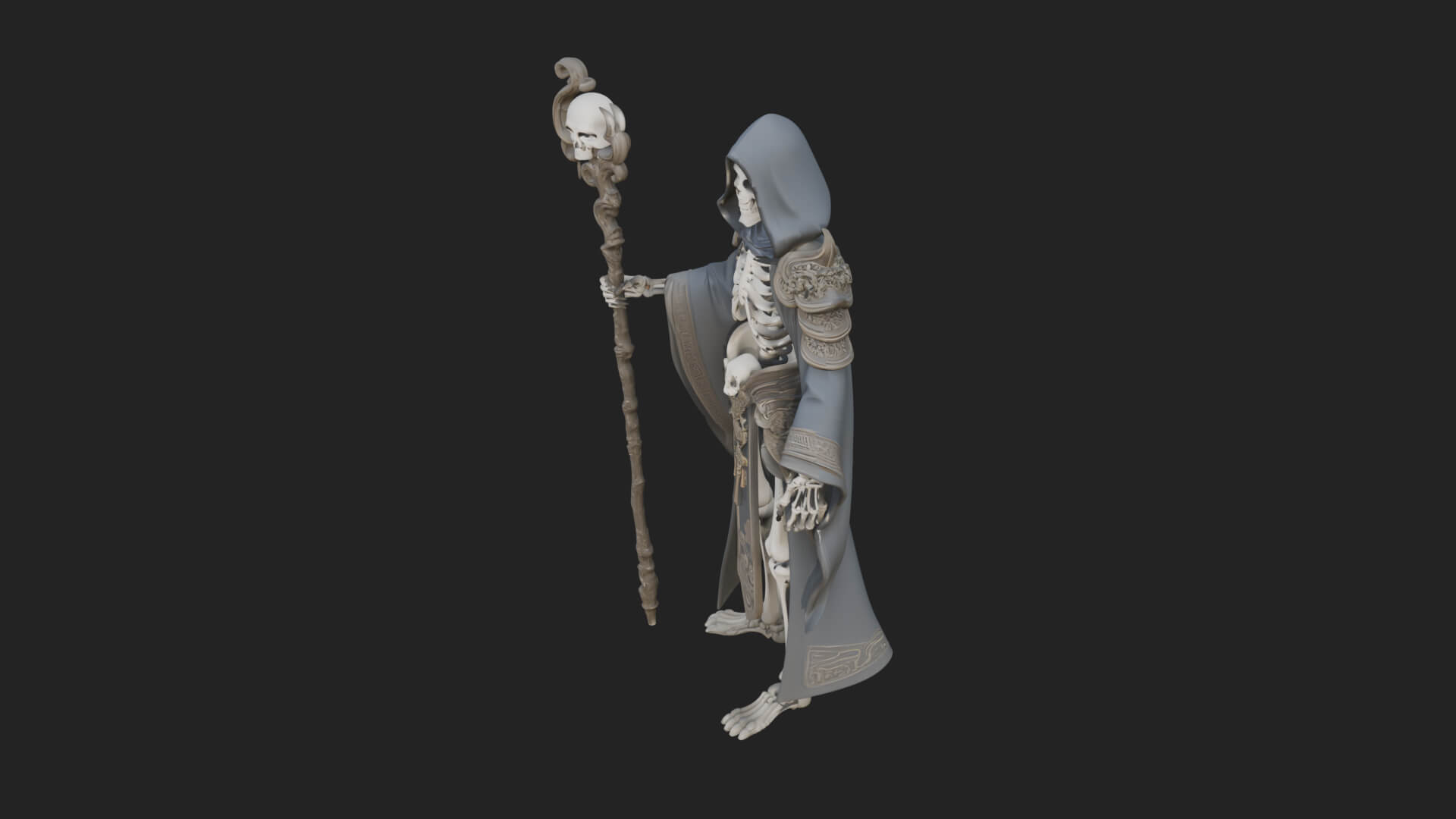 Skeleton Lich Statue Design 17 3D Print Model 3D Model