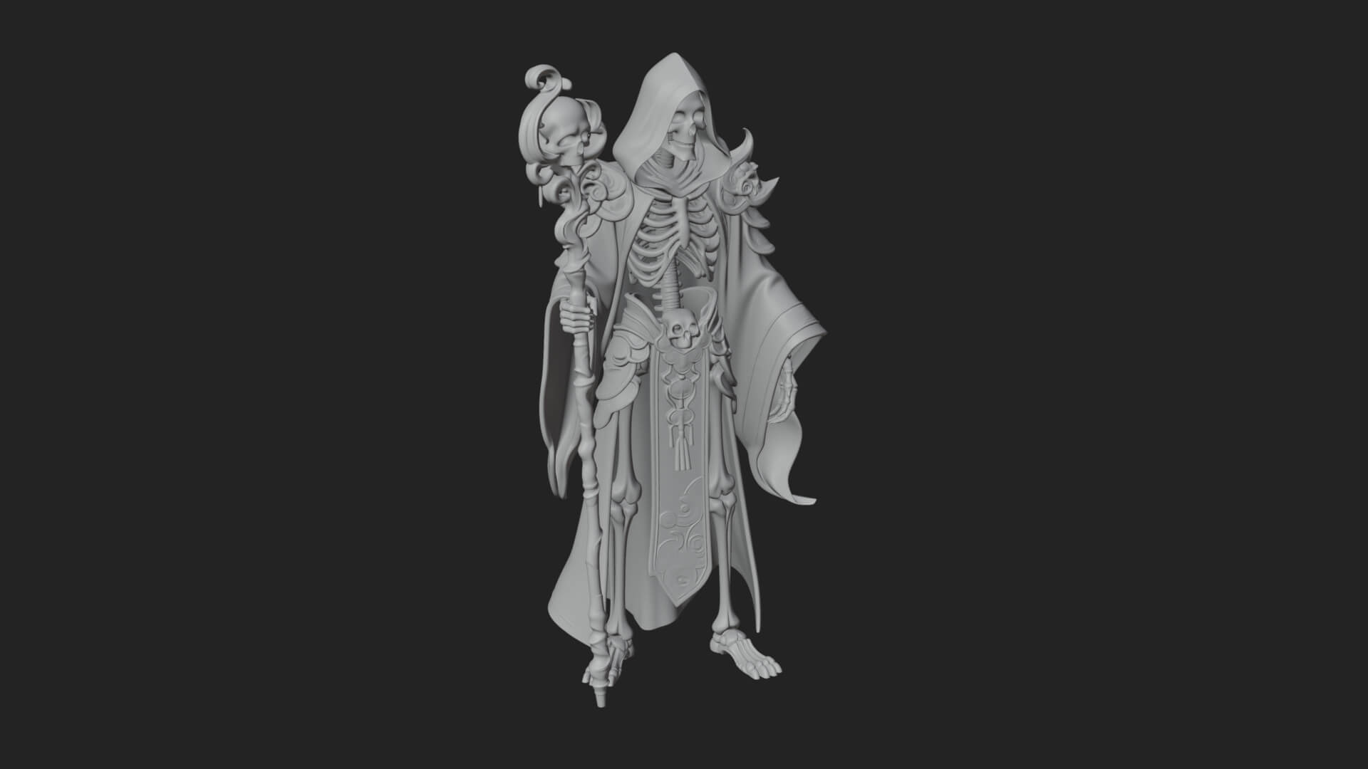 Skeleton Lich Statue Design 17 3D Print Model 3D Model