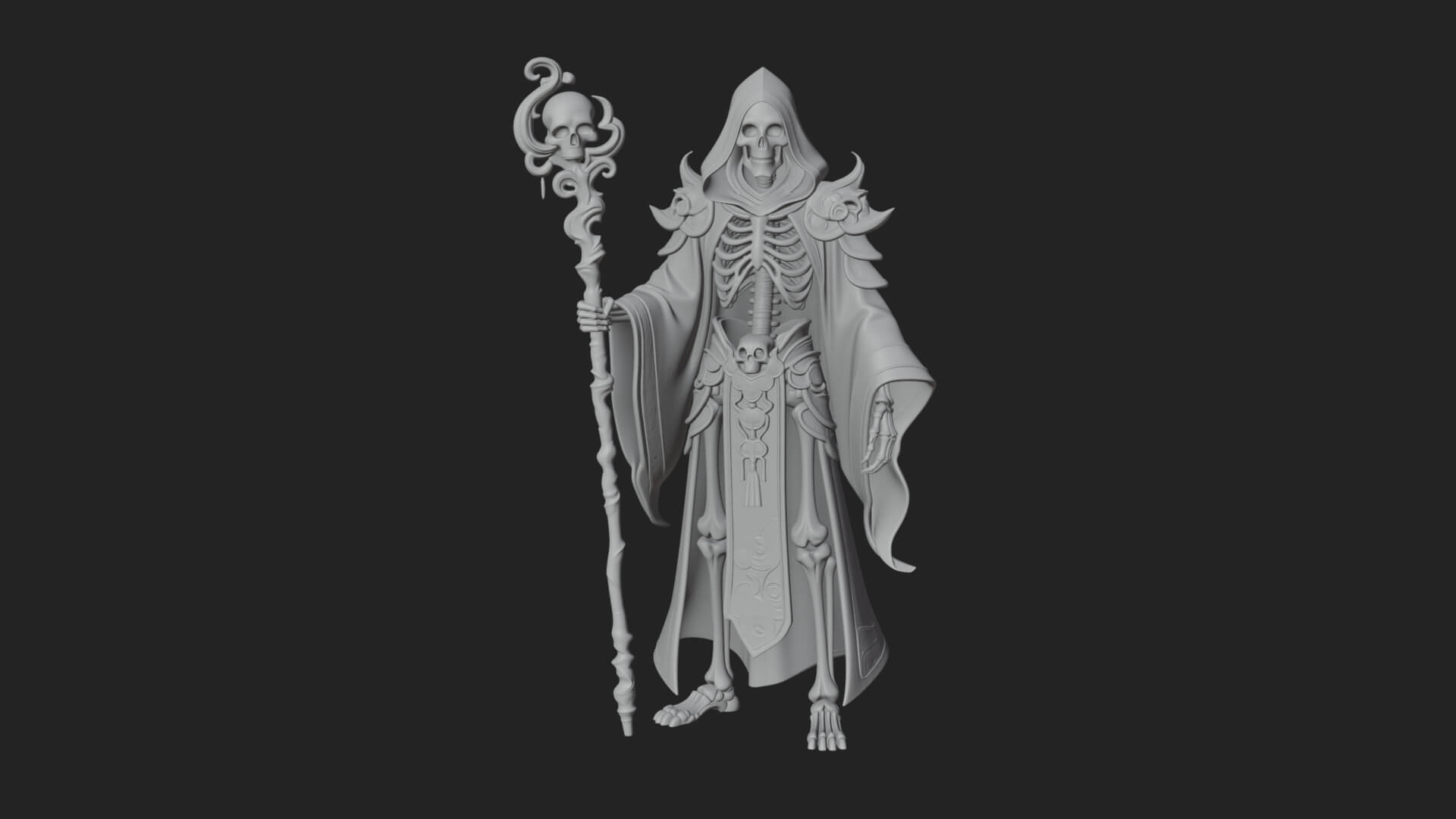 Skeleton Lich Statue Design 17 3D Print Model 3D Model