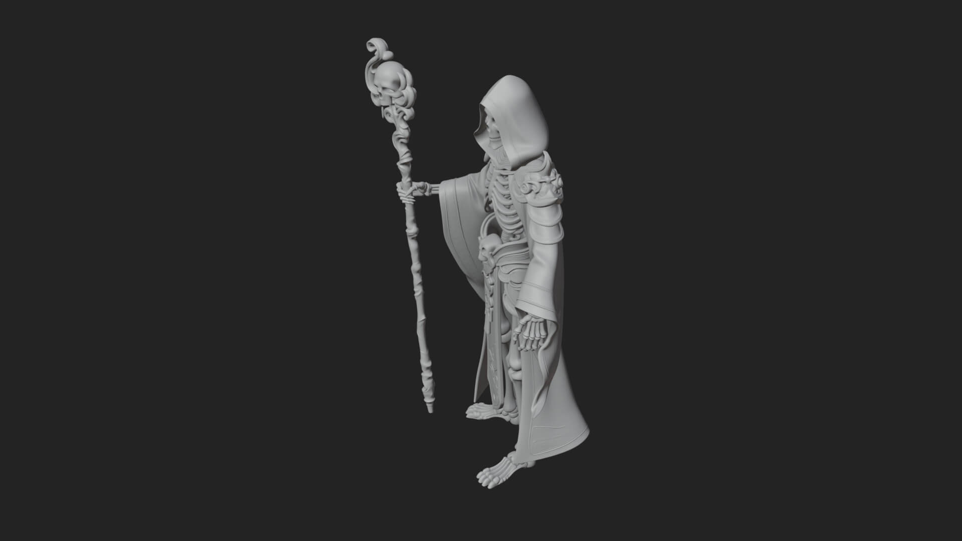 Skeleton Lich Statue Design 17 3D Print Model 3D Model