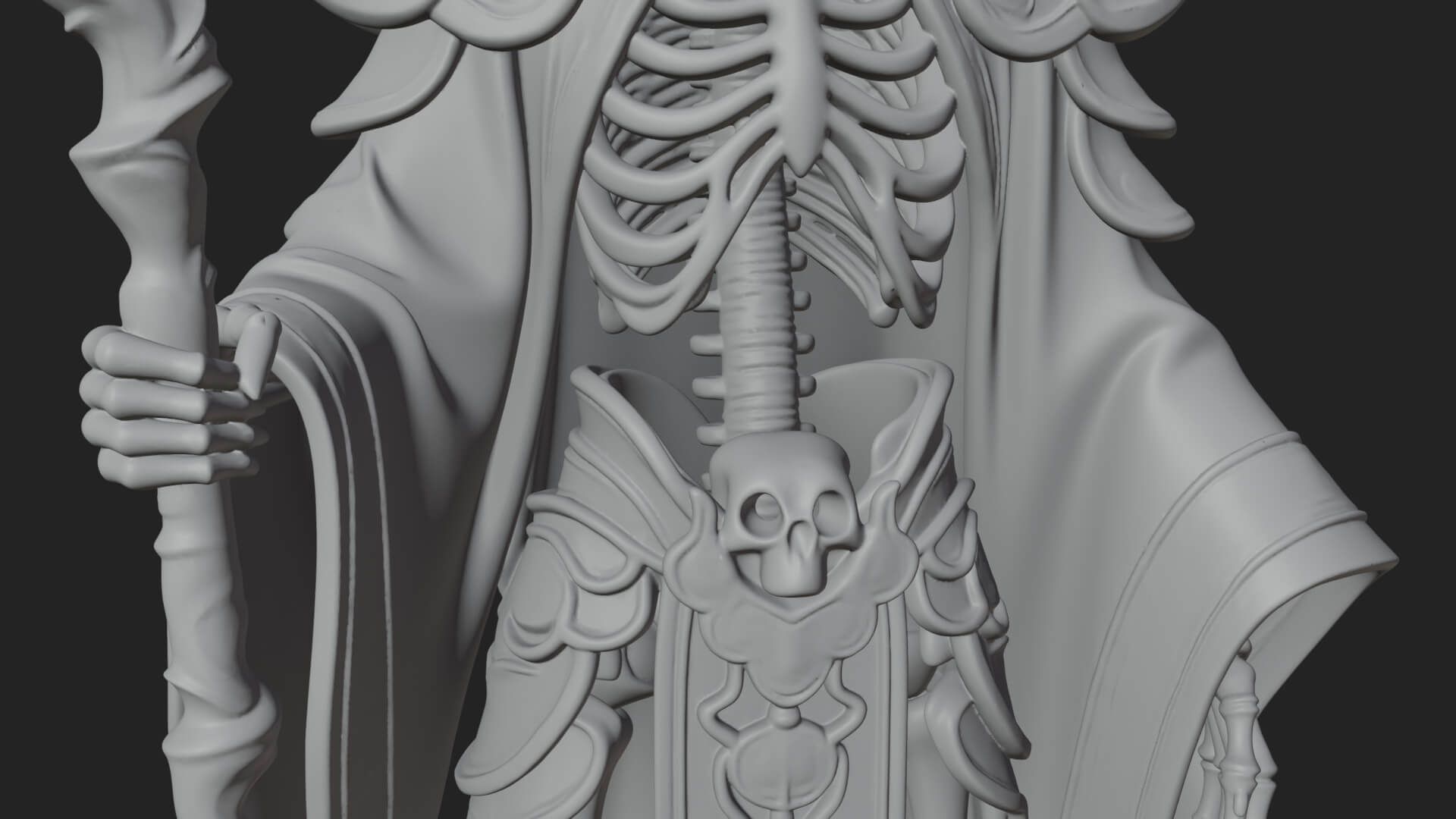 Skeleton Lich Statue Design 17 3D Print Model 3D Model