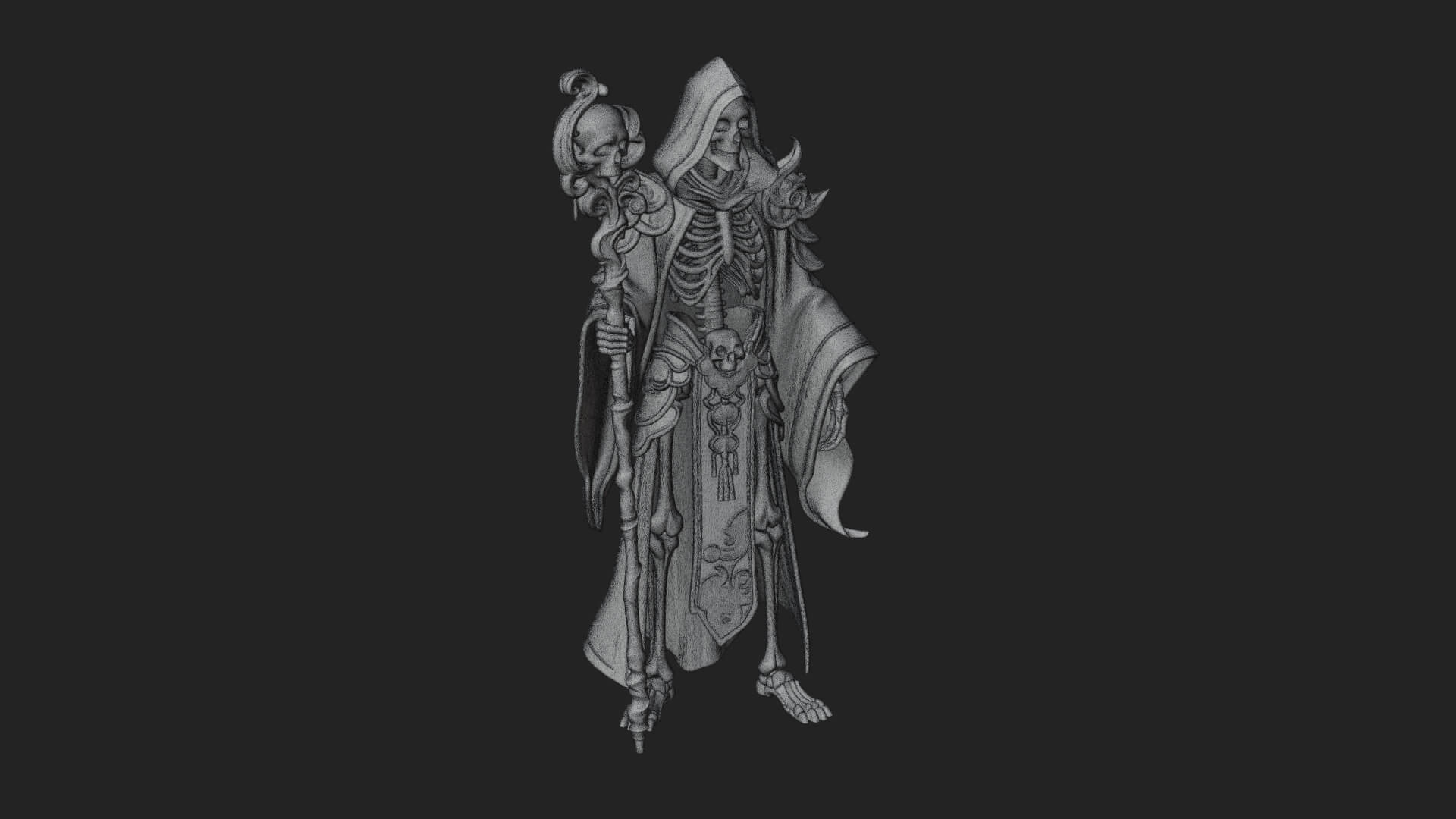 Skeleton Lich Statue Design 17 3D Print Model 3D Model