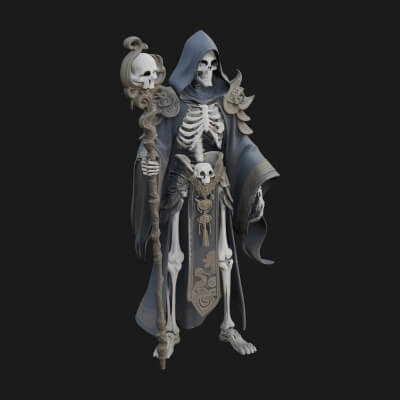 Skeleton Lich Statue Design 17 3D Print Model