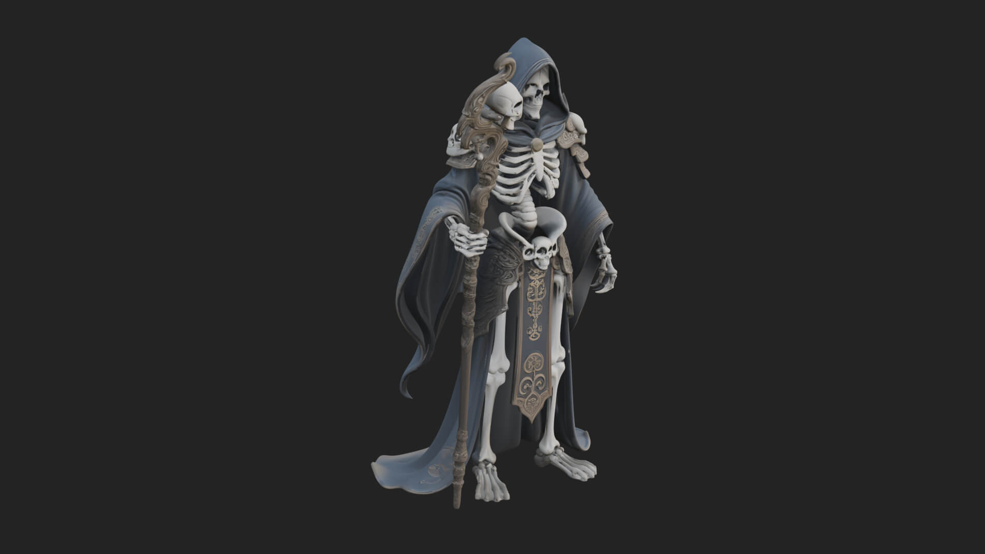 Skeleton Lich Statue Design 18 3D Print Model 3D Model
