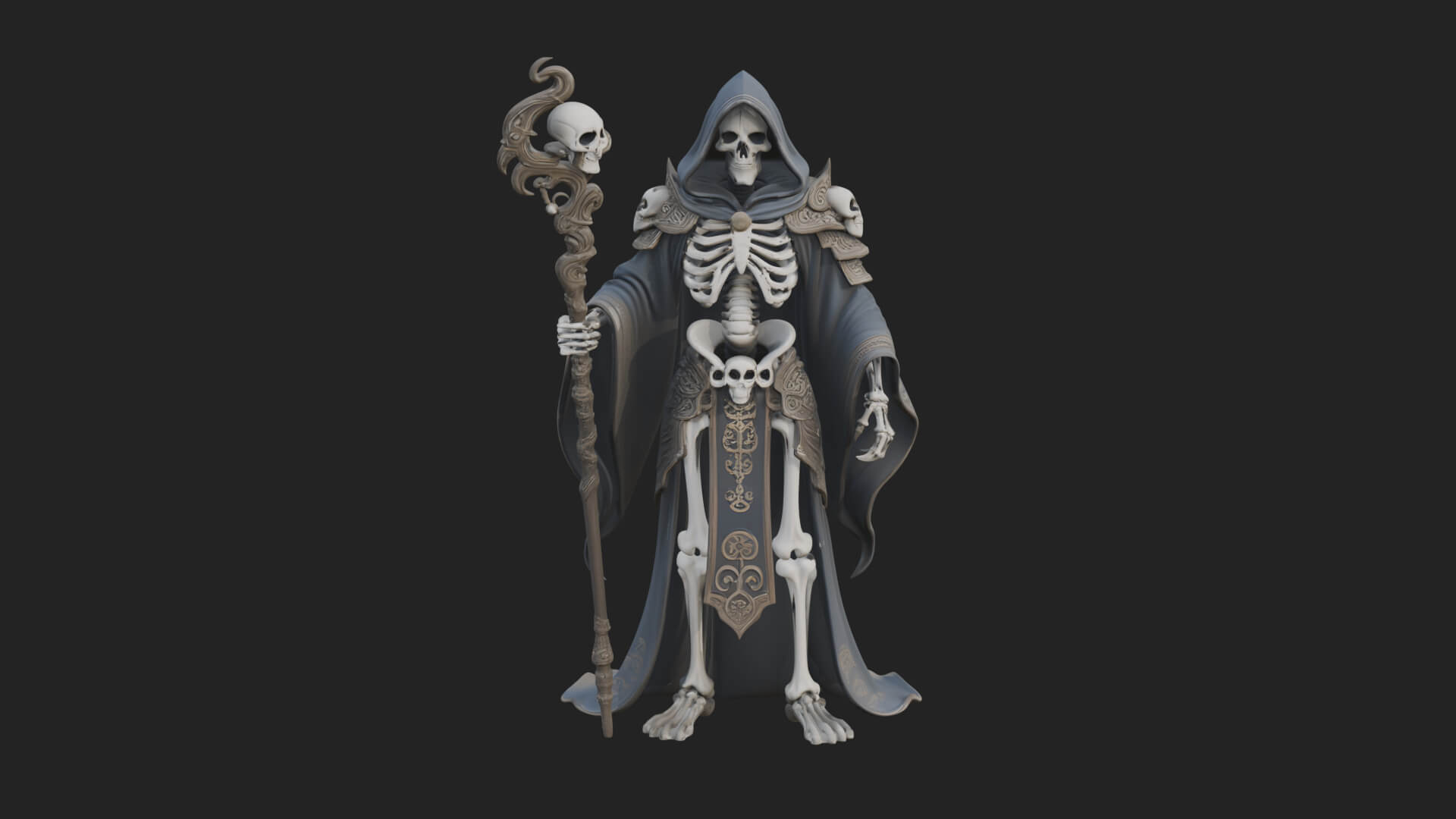 Skeleton Lich Statue Design 18 3D Print Model 3D Model