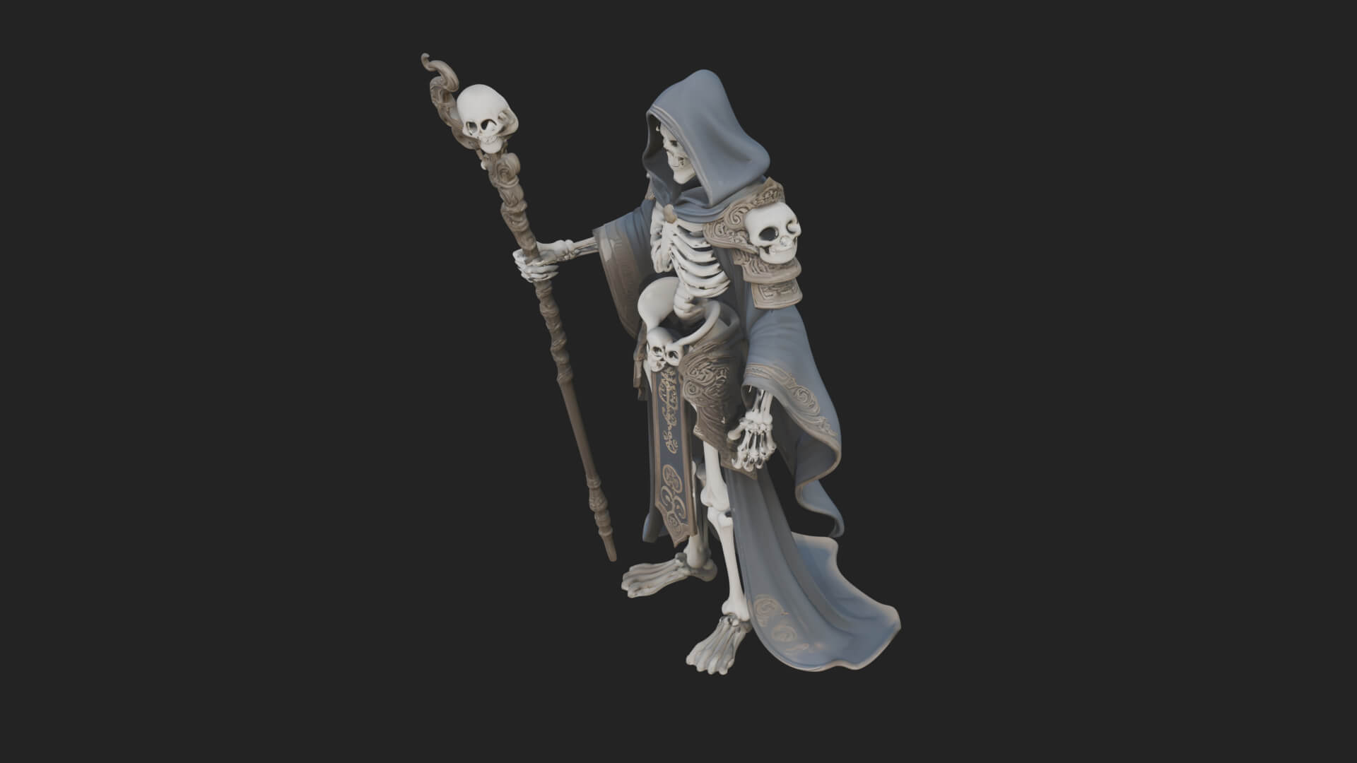 Skeleton Lich Statue Design 18 3D Print Model 3D Model