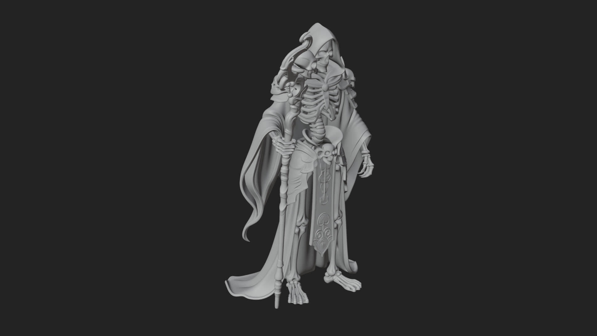 Skeleton Lich Statue Design 18 3D Print Model 3D Model