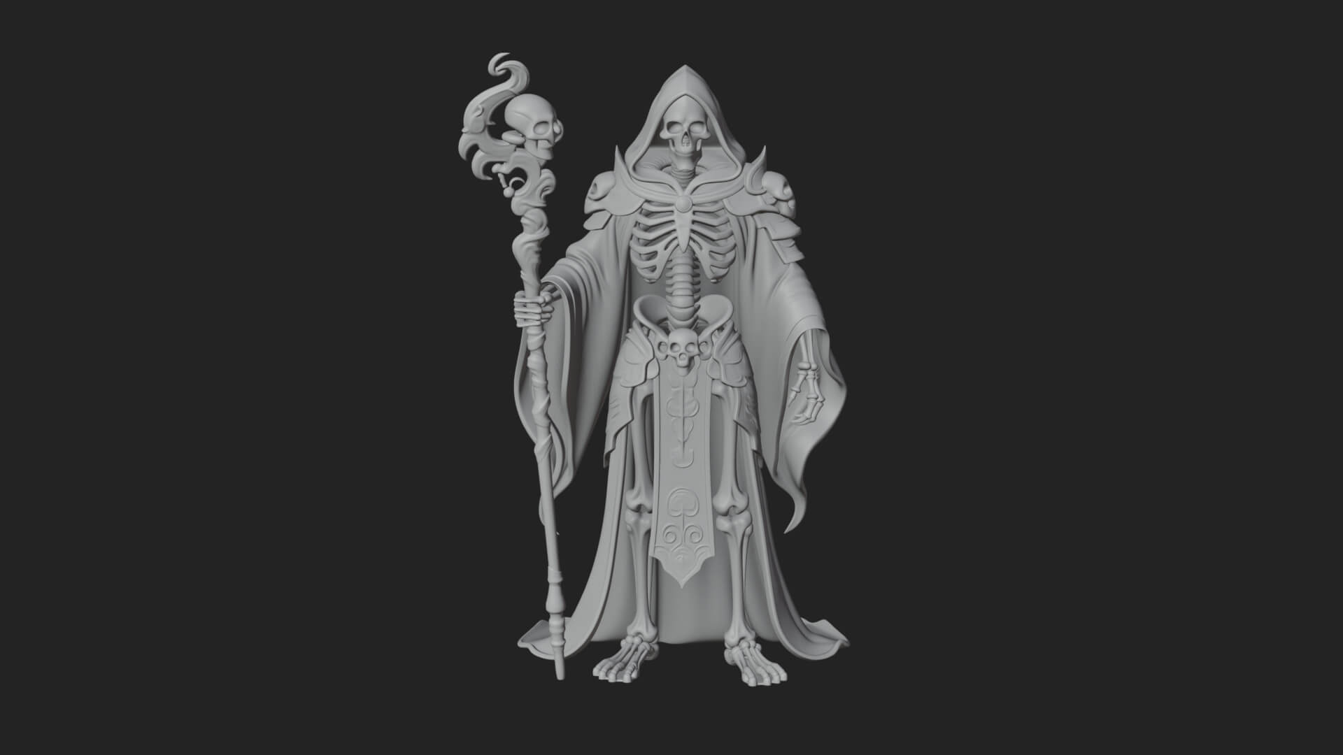 Skeleton Lich Statue Design 18 3D Print Model 3D Model