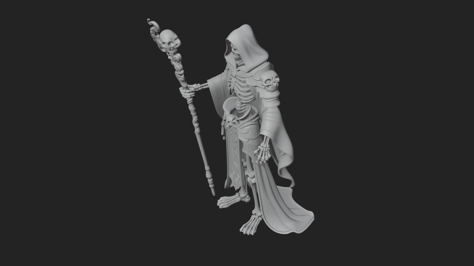 Skeleton Lich Statue Design 18 3D Print Model 3D Model