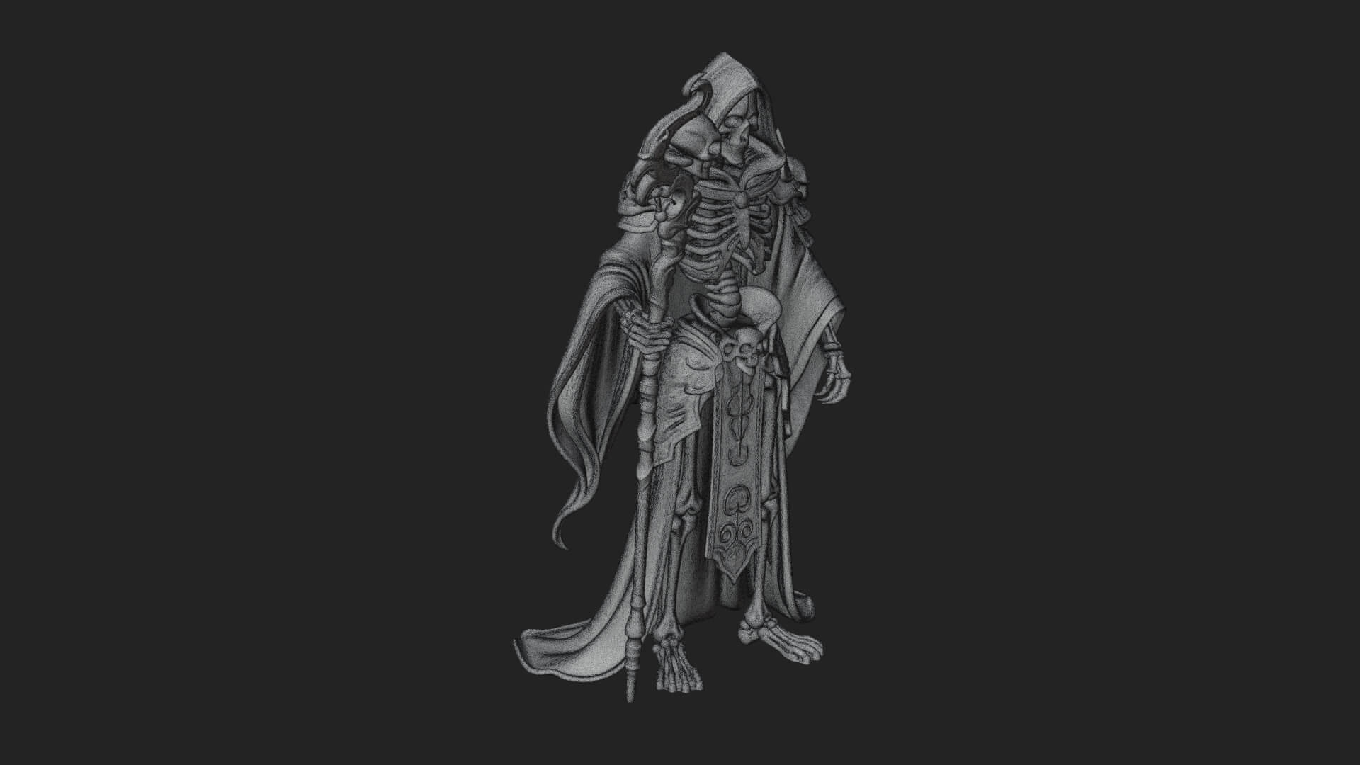 Skeleton Lich Statue Design 18 3D Print Model 3D Model