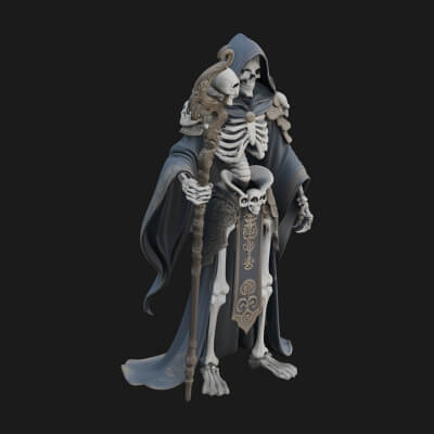 Skeleton Lich Statue Design 18 3D Print Model