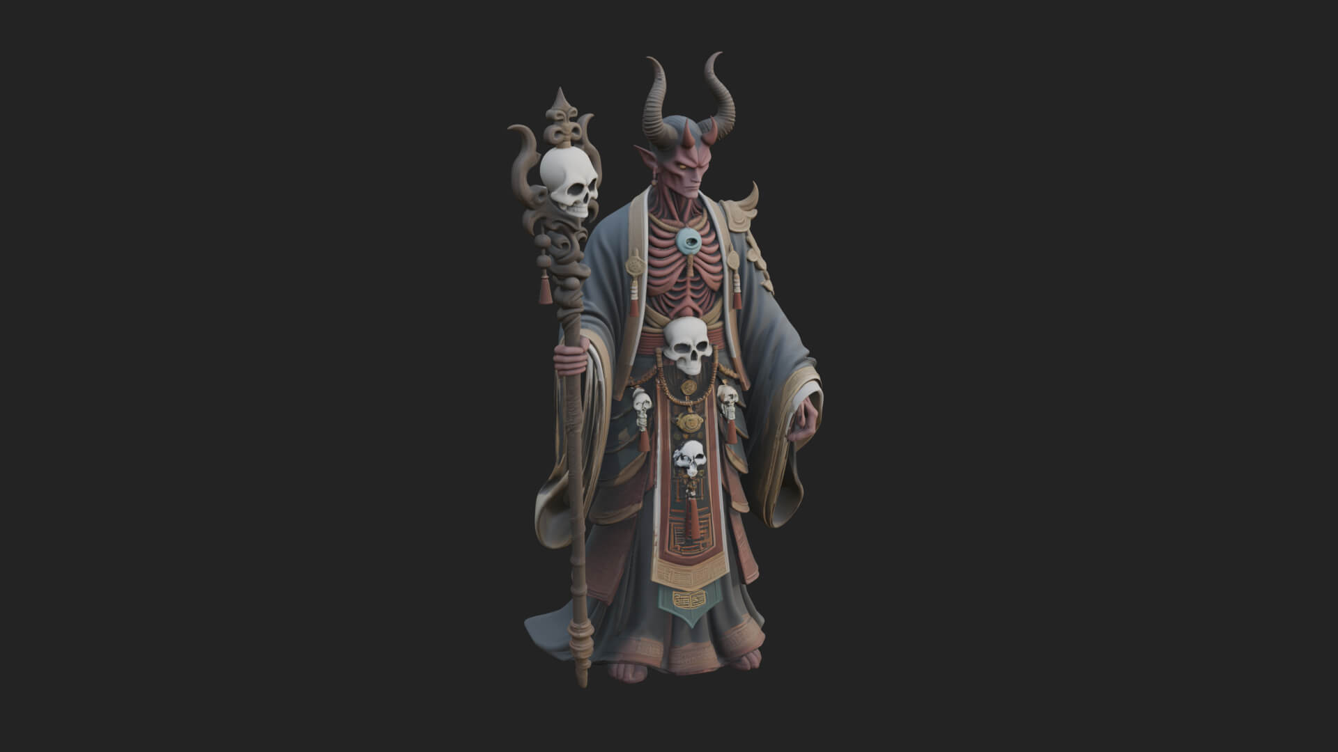 Skeleton Lich Statue Design 19 3D Print Model 3D Model