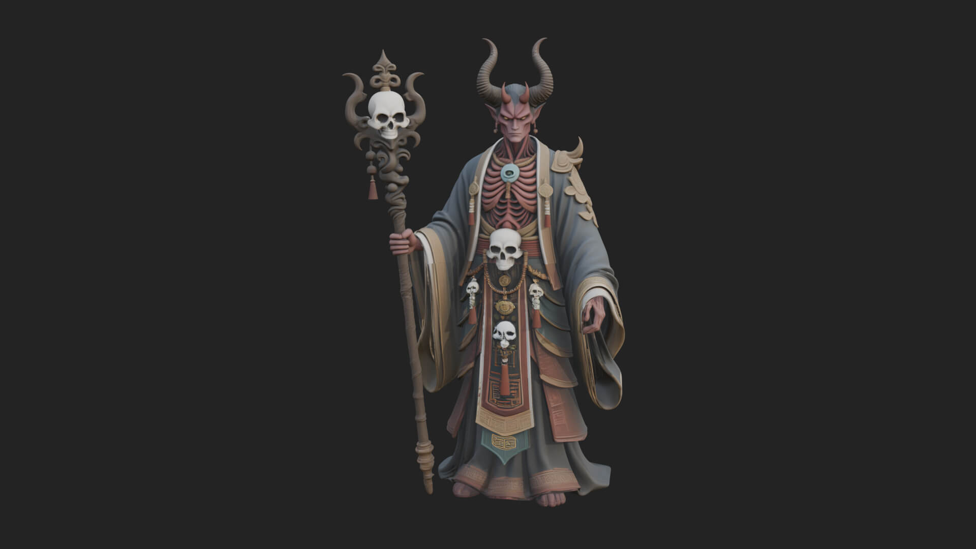 Skeleton Lich Statue Design 19 3D Print Model 3D Model