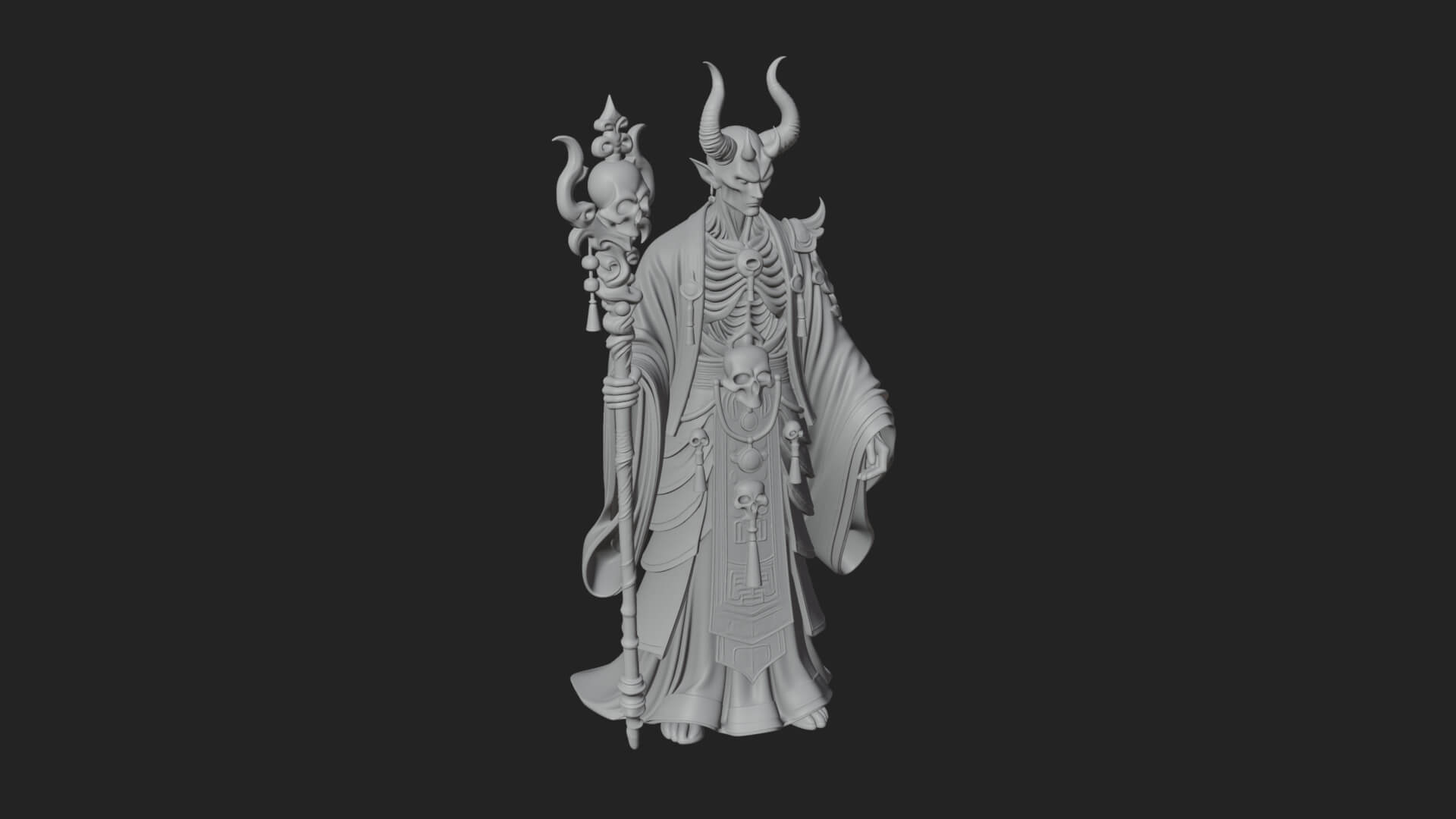 Skeleton Lich Statue Design 19 3D Print Model 3D Model