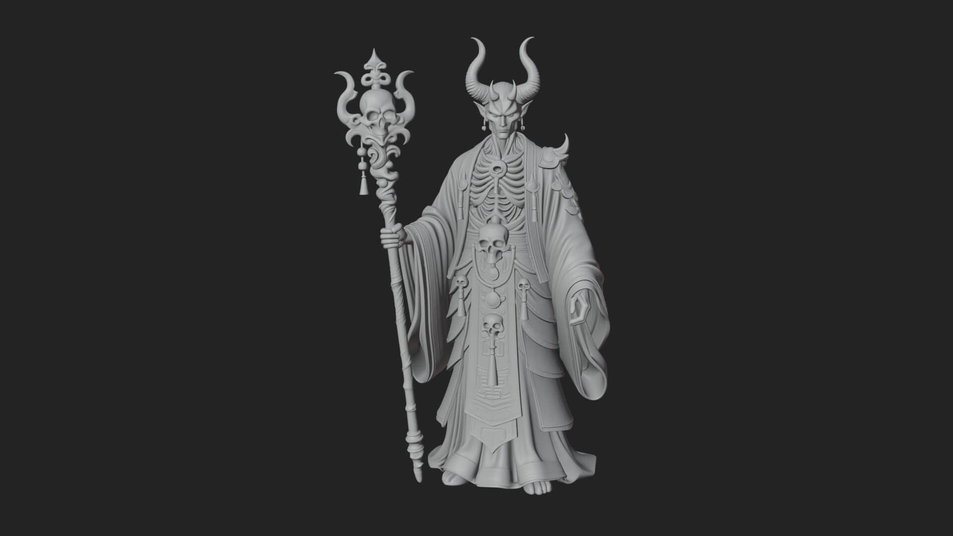 Skeleton Lich Statue Design 19 3D Print Model 3D Model