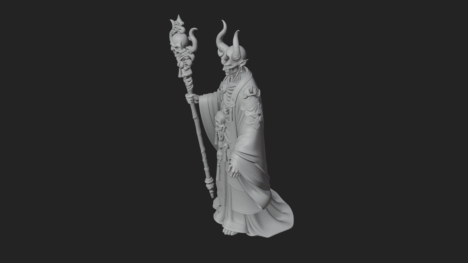 Skeleton Lich Statue Design 19 3D Print Model 3D Model