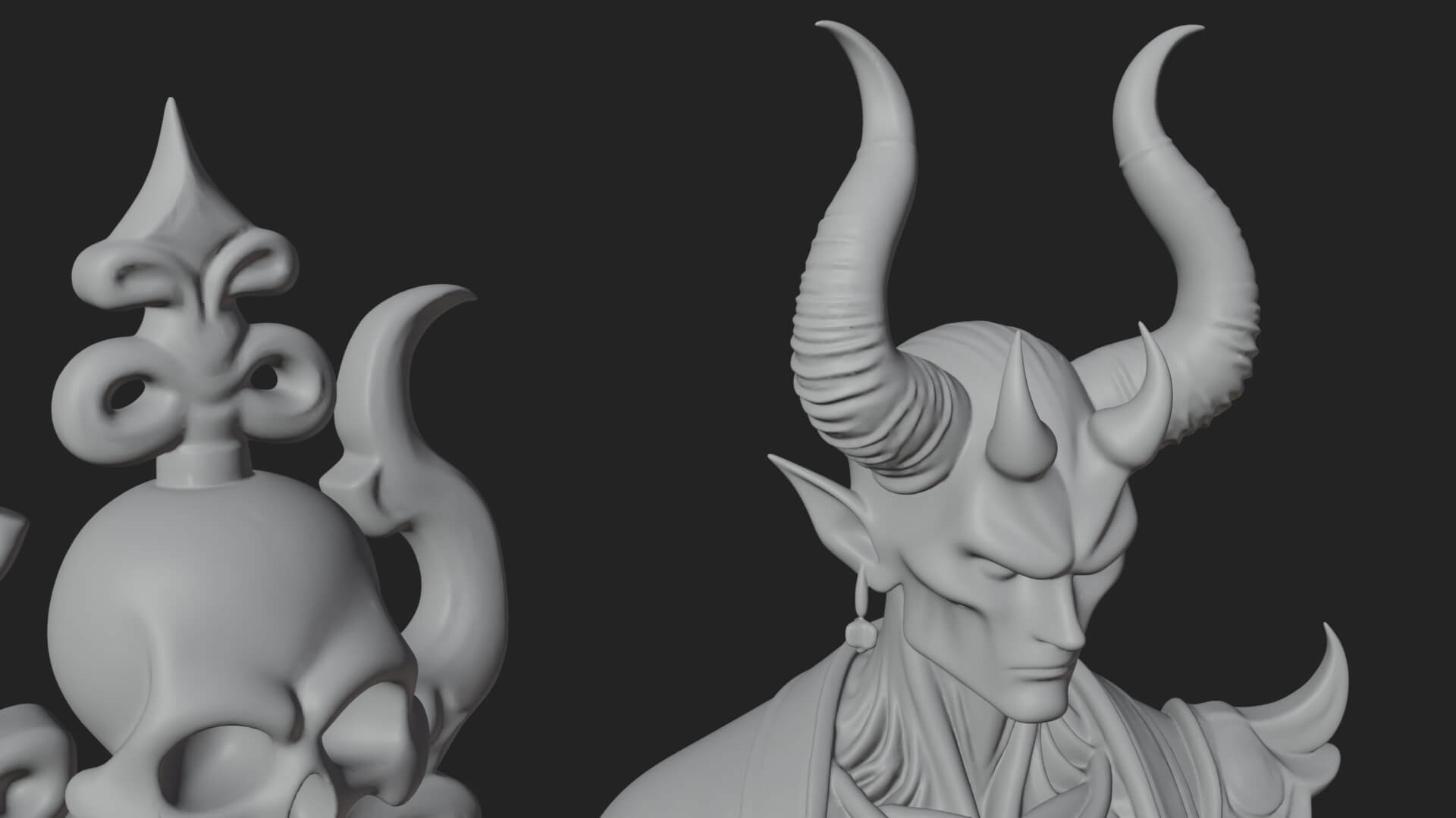 Skeleton Lich Statue Design 19 3D Print Model 3D Model