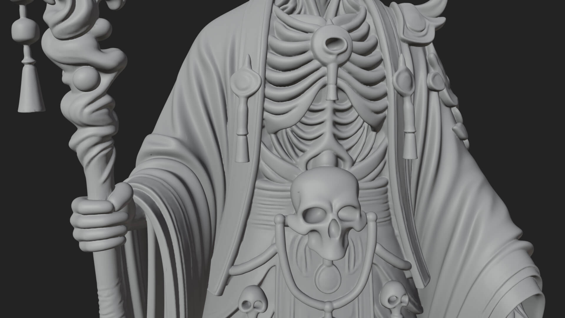 Skeleton Lich Statue Design 19 3D Print Model 3D Model