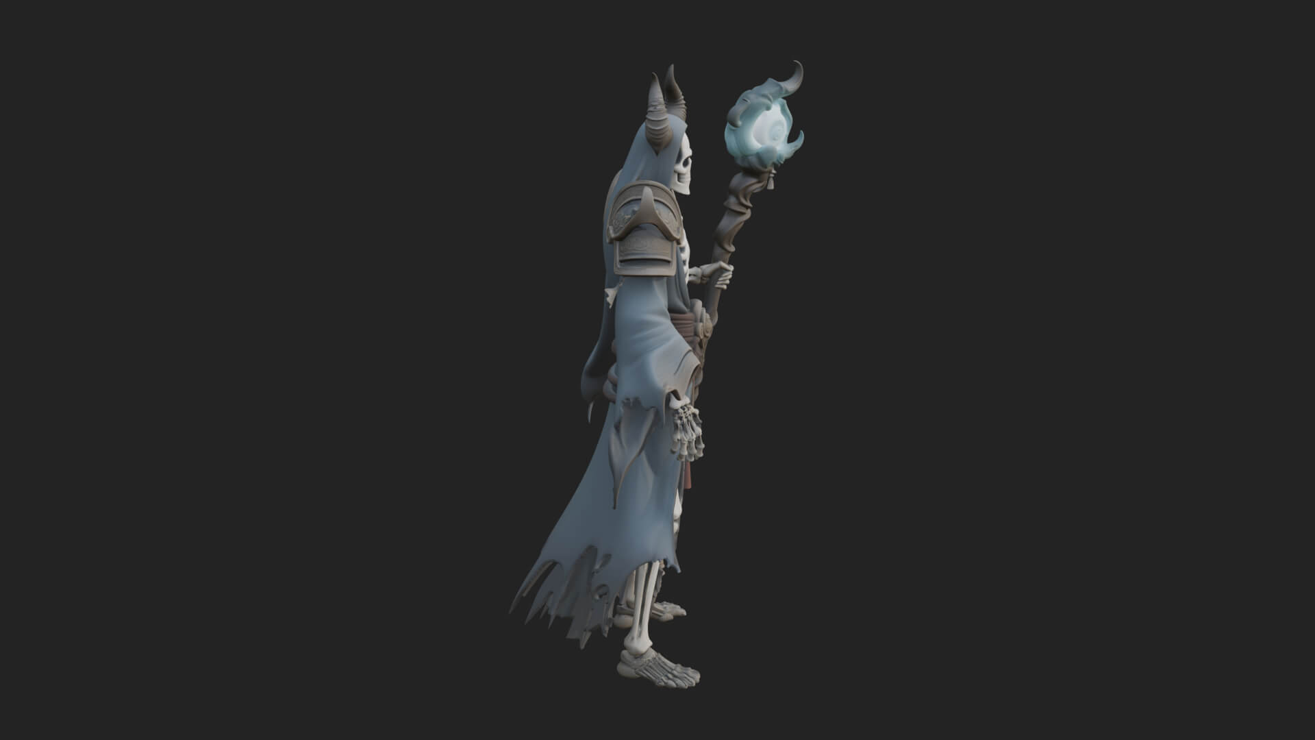 Skeleton Lich Statue Design 2 3D Print Model 3D Model