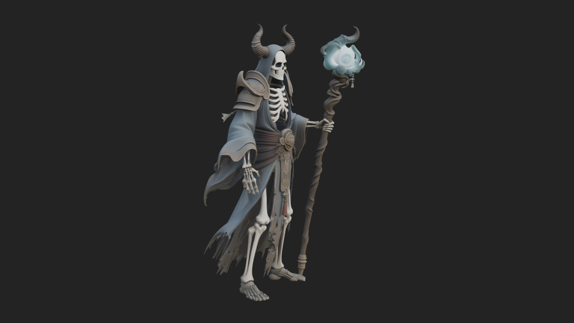 Skeleton Lich Statue Design 2 3D Print Model 3D Model