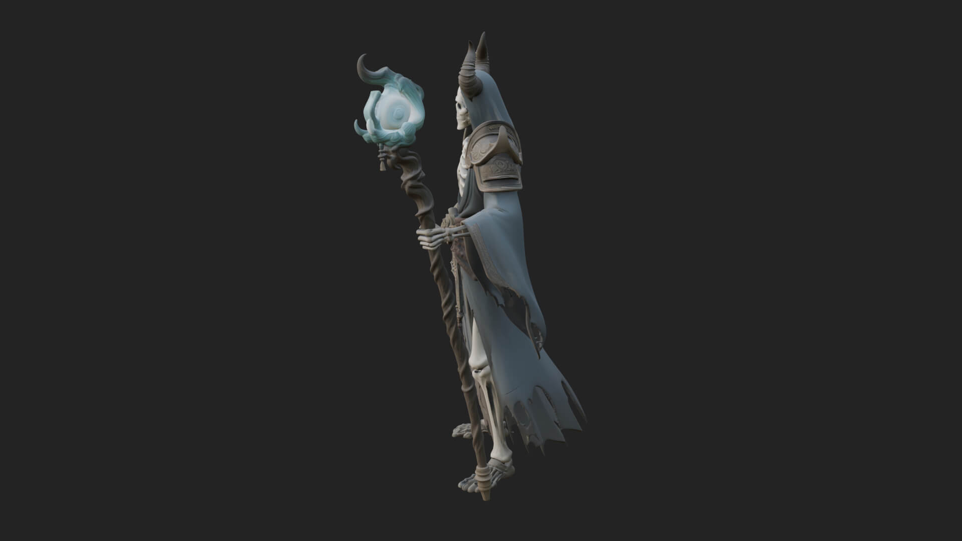Skeleton Lich Statue Design 2 3D Print Model 3D Model