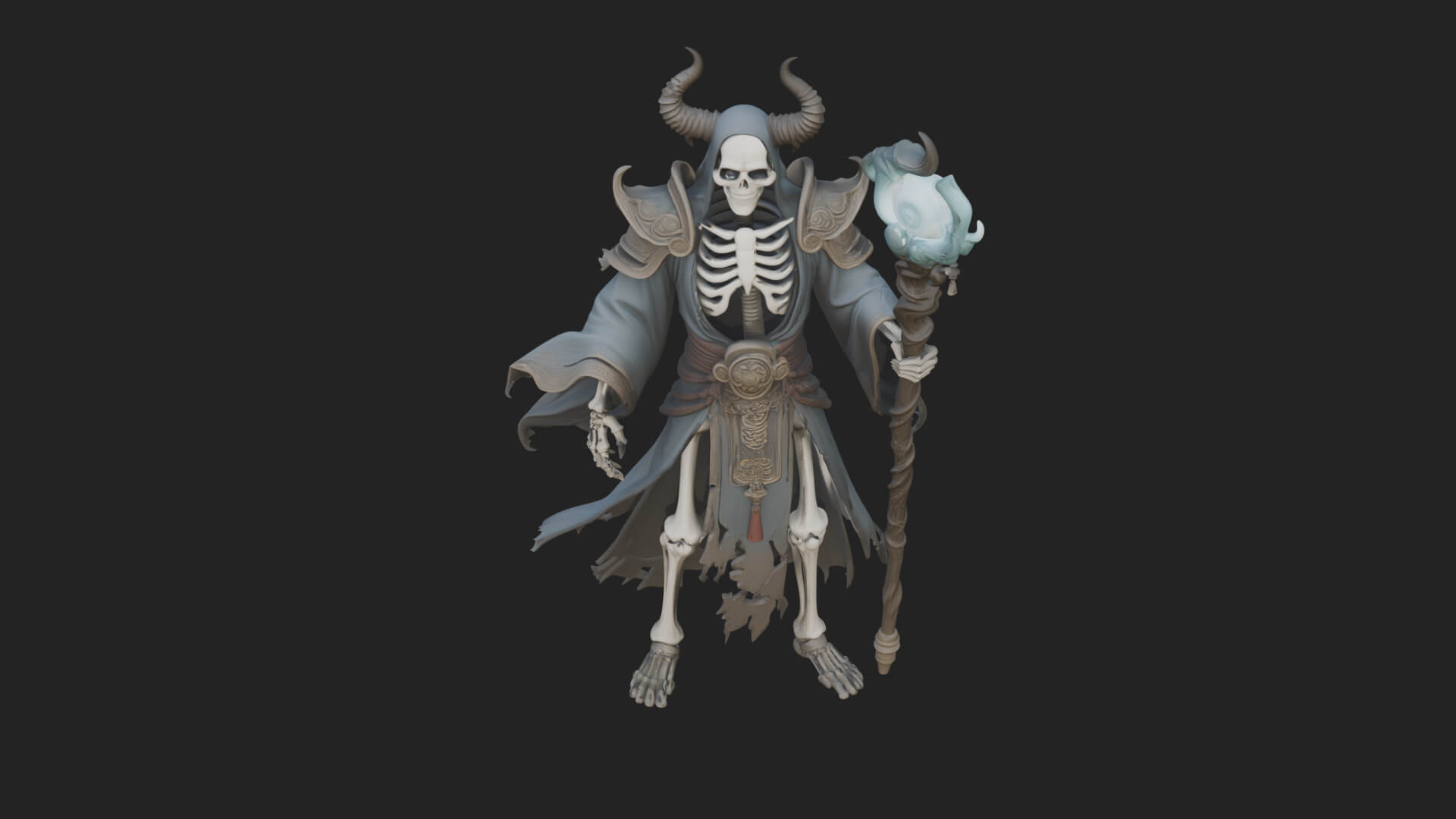 Skeleton Lich Statue Design 2 3D Print Model 3D Model