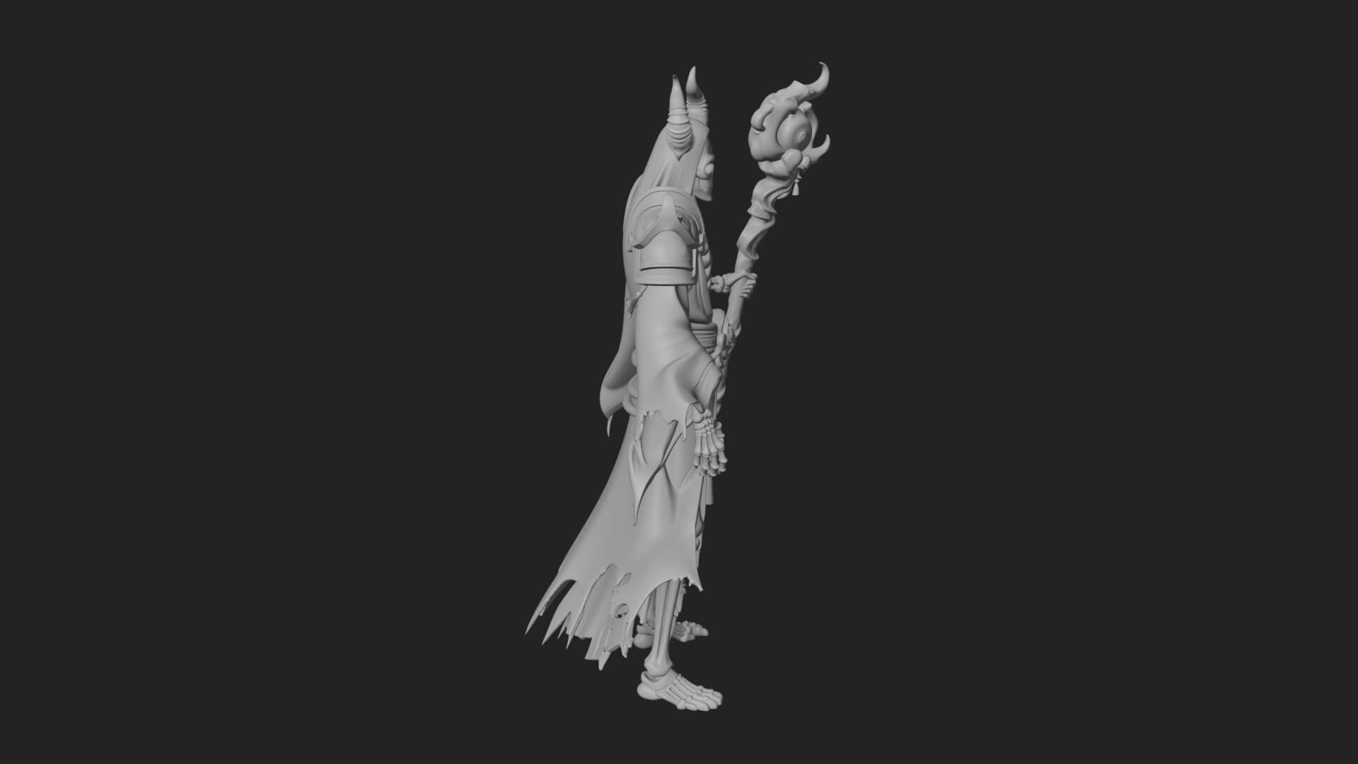 Skeleton Lich Statue Design 2 3D Print Model 3D Model
