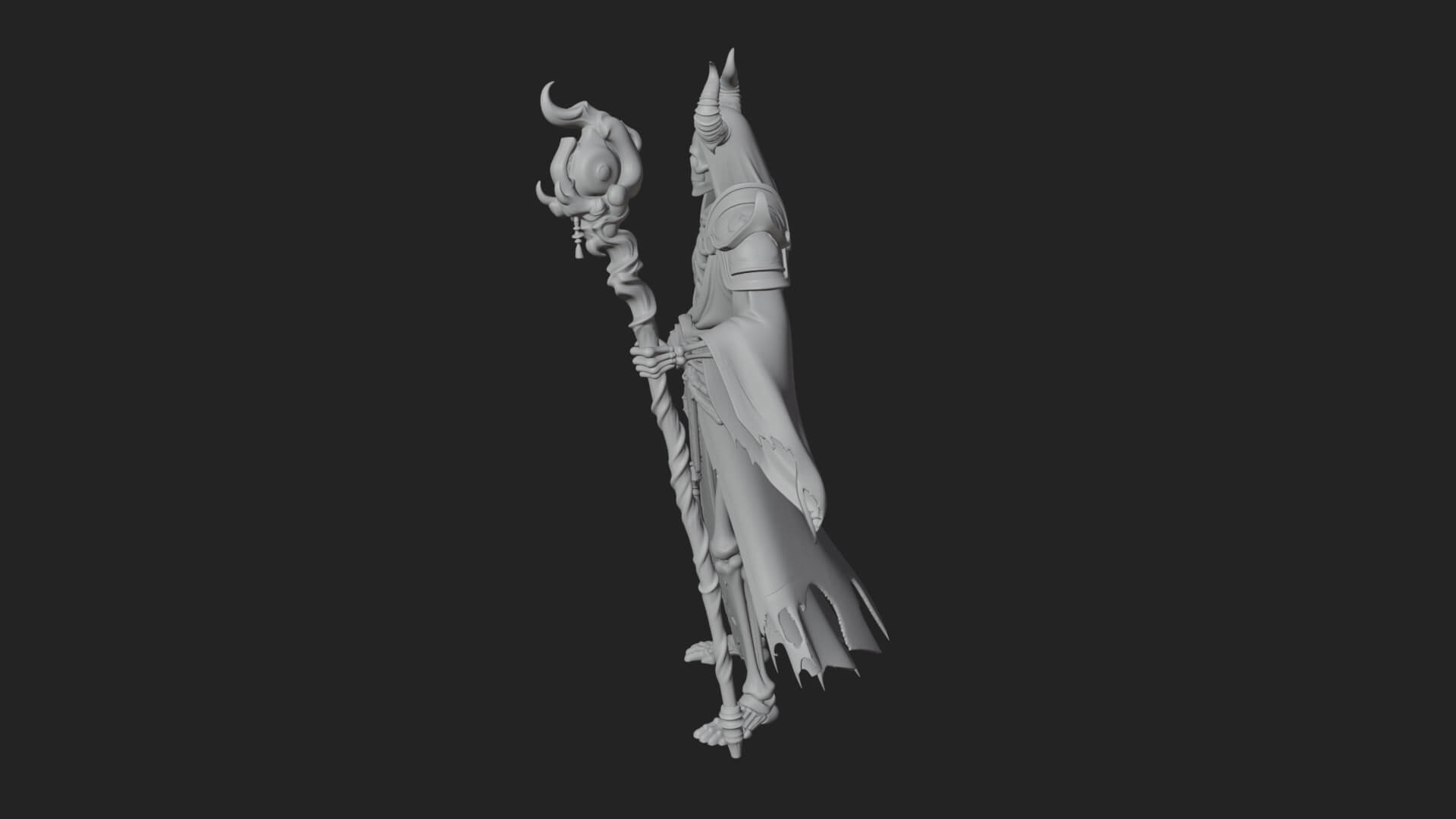 Skeleton Lich Statue Design 2 3D Print Model 3D Model