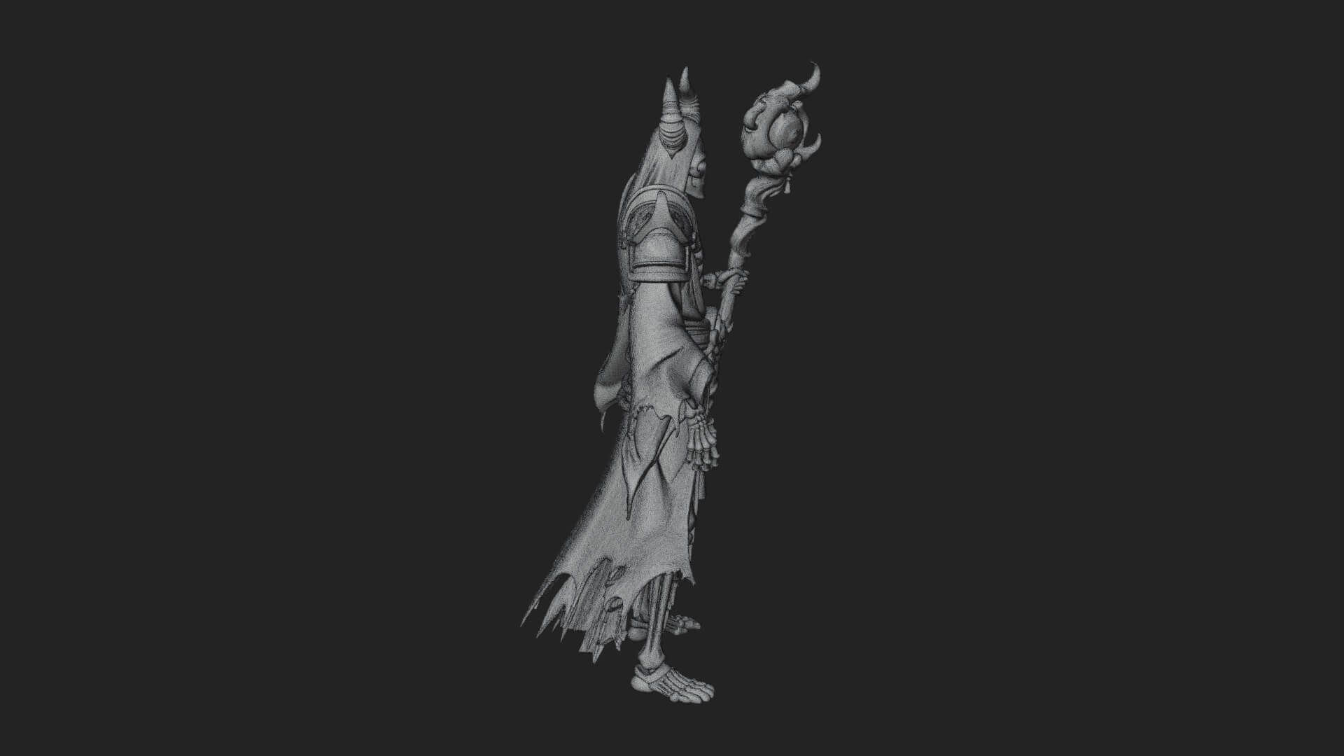 Skeleton Lich Statue Design 2 3D Print Model 3D Model