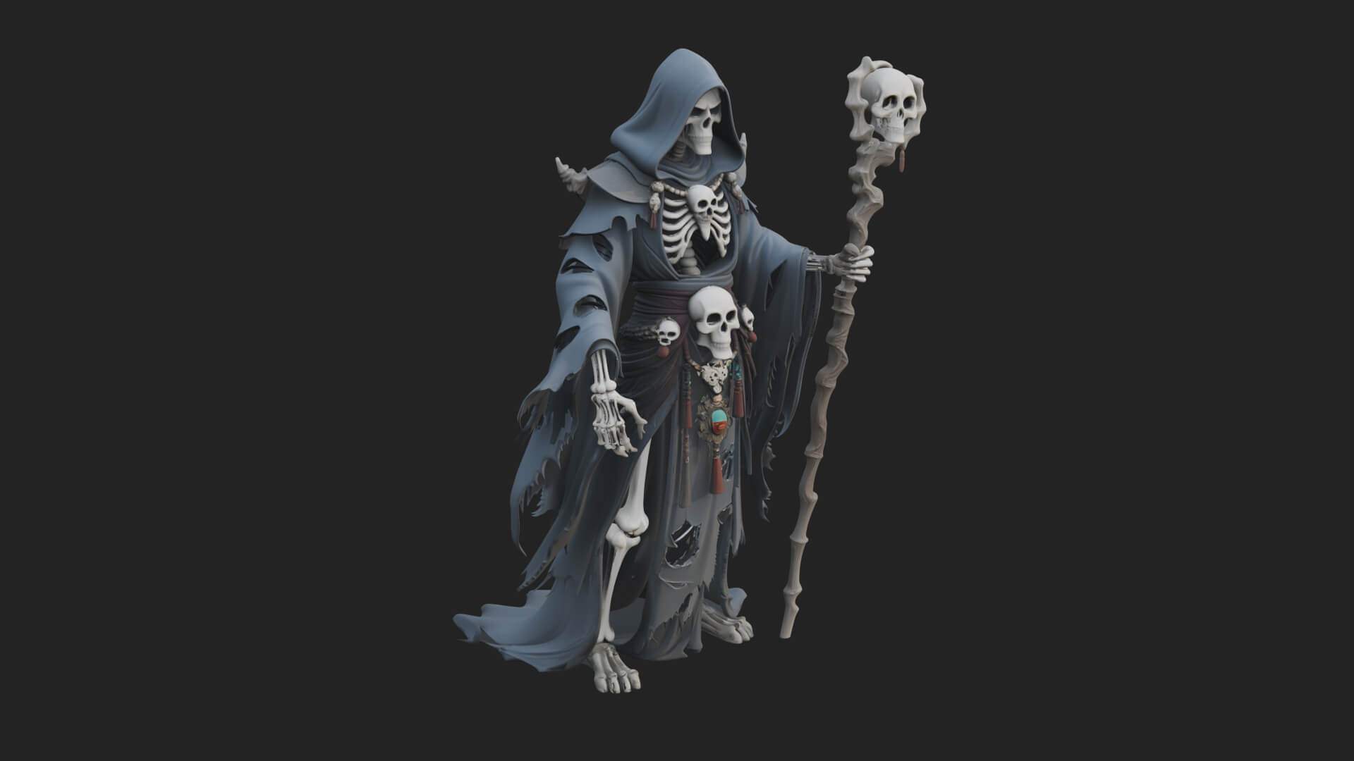Skeleton Lich Statue Design 20 3D Print Model 3D Model