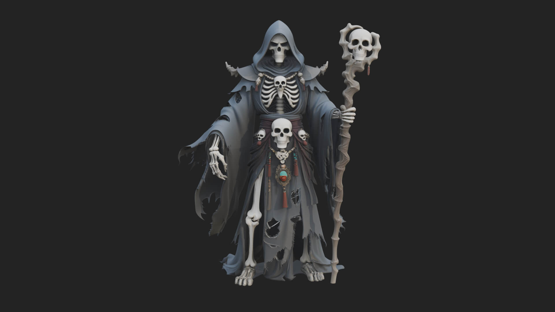 Skeleton Lich Statue Design 20 3D Print Model 3D Model