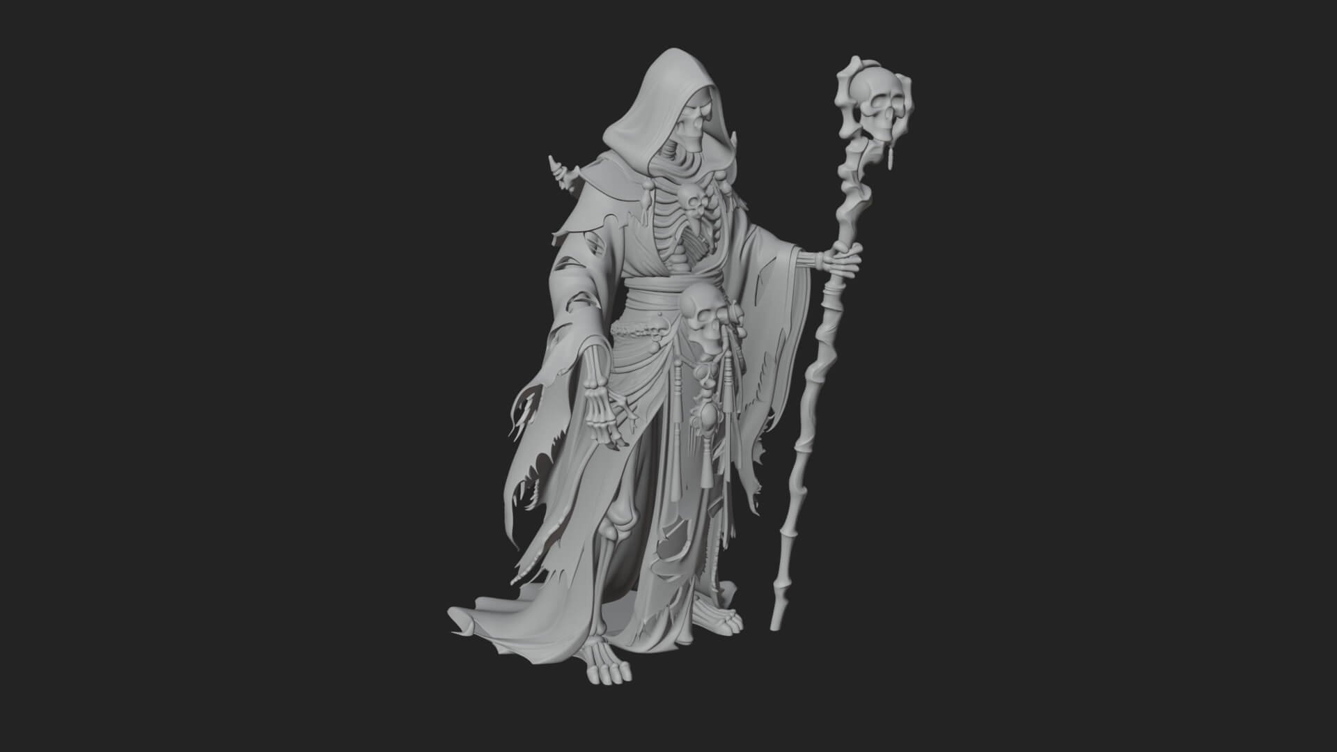 Skeleton Lich Statue Design 20 3D Print Model 3D Model