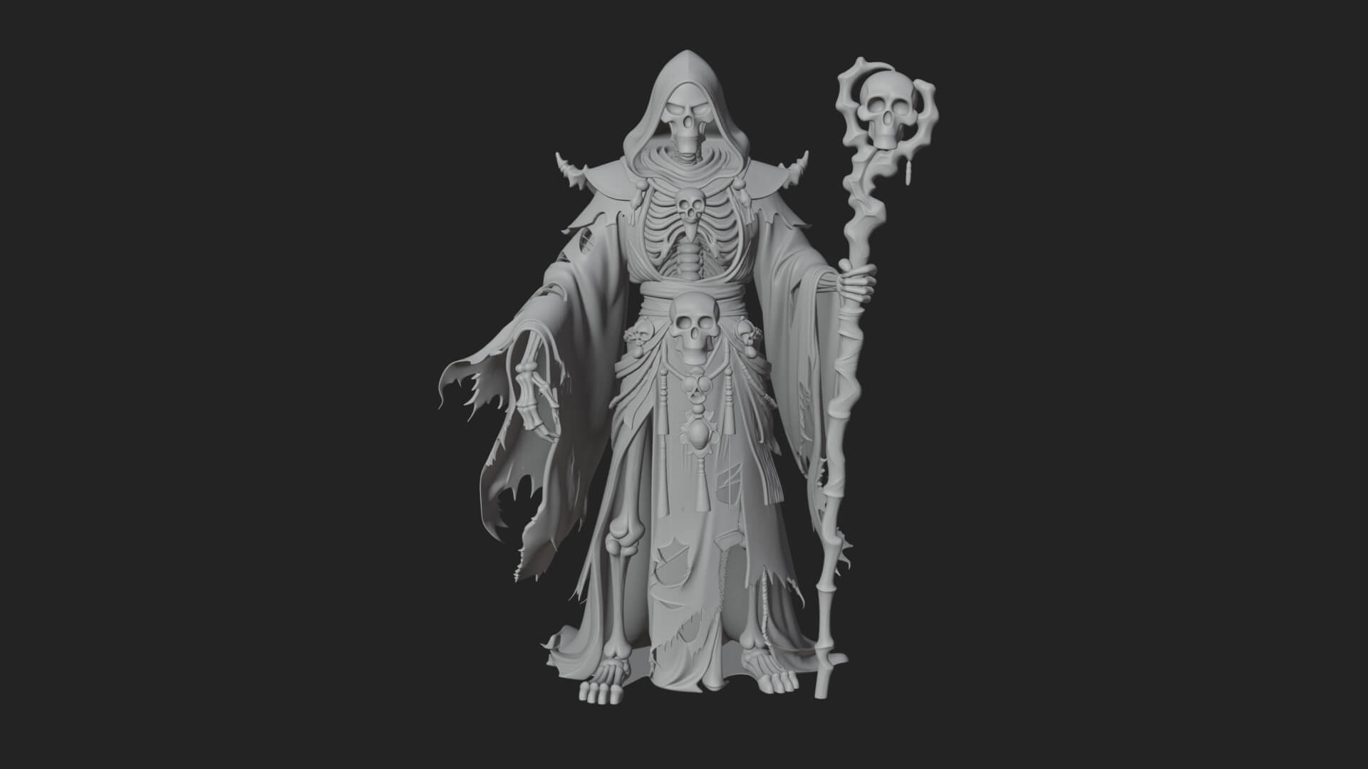 Skeleton Lich Statue Design 20 3D Print Model 3D Model
