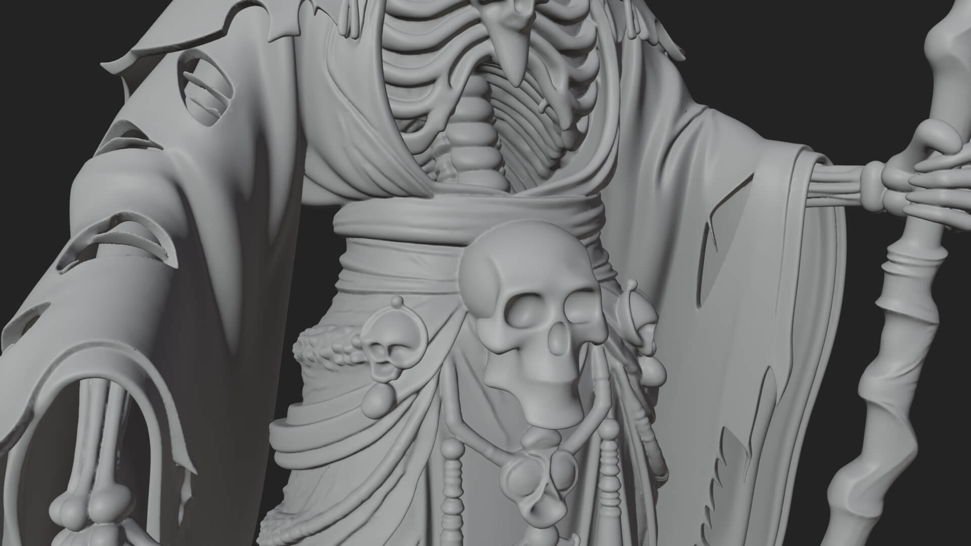 Skeleton Lich Statue Design 20 3D Print Model 3D Model