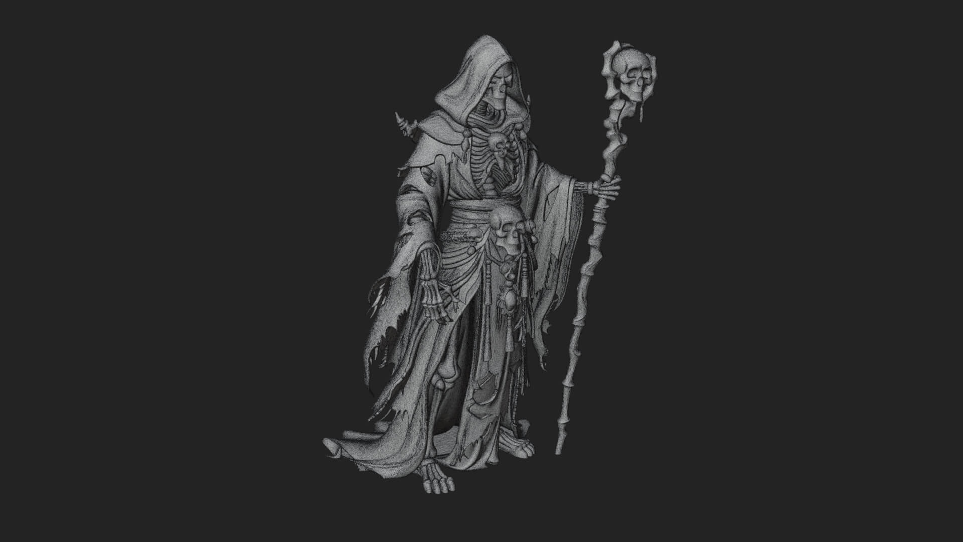 Skeleton Lich Statue Design 20 3D Print Model 3D Model