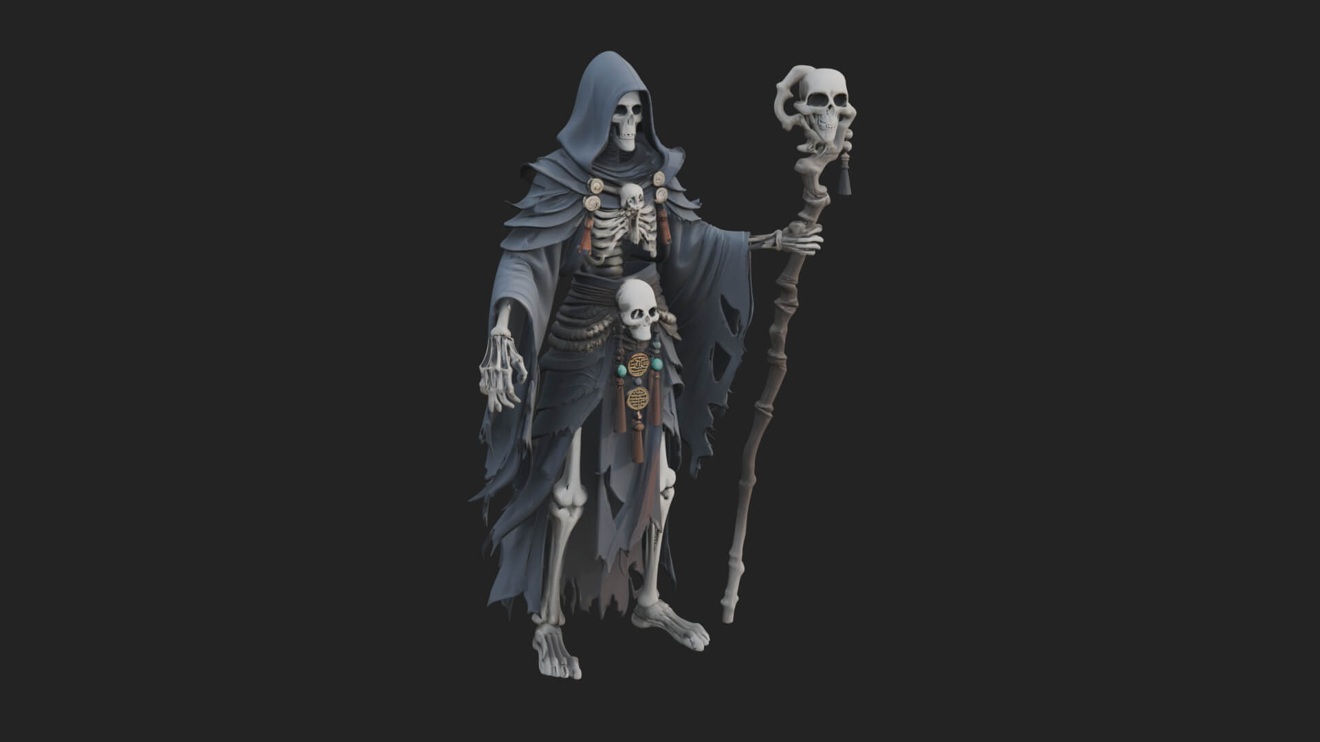Skeleton Lich Statue Design 21 3D Print Model 3D Model