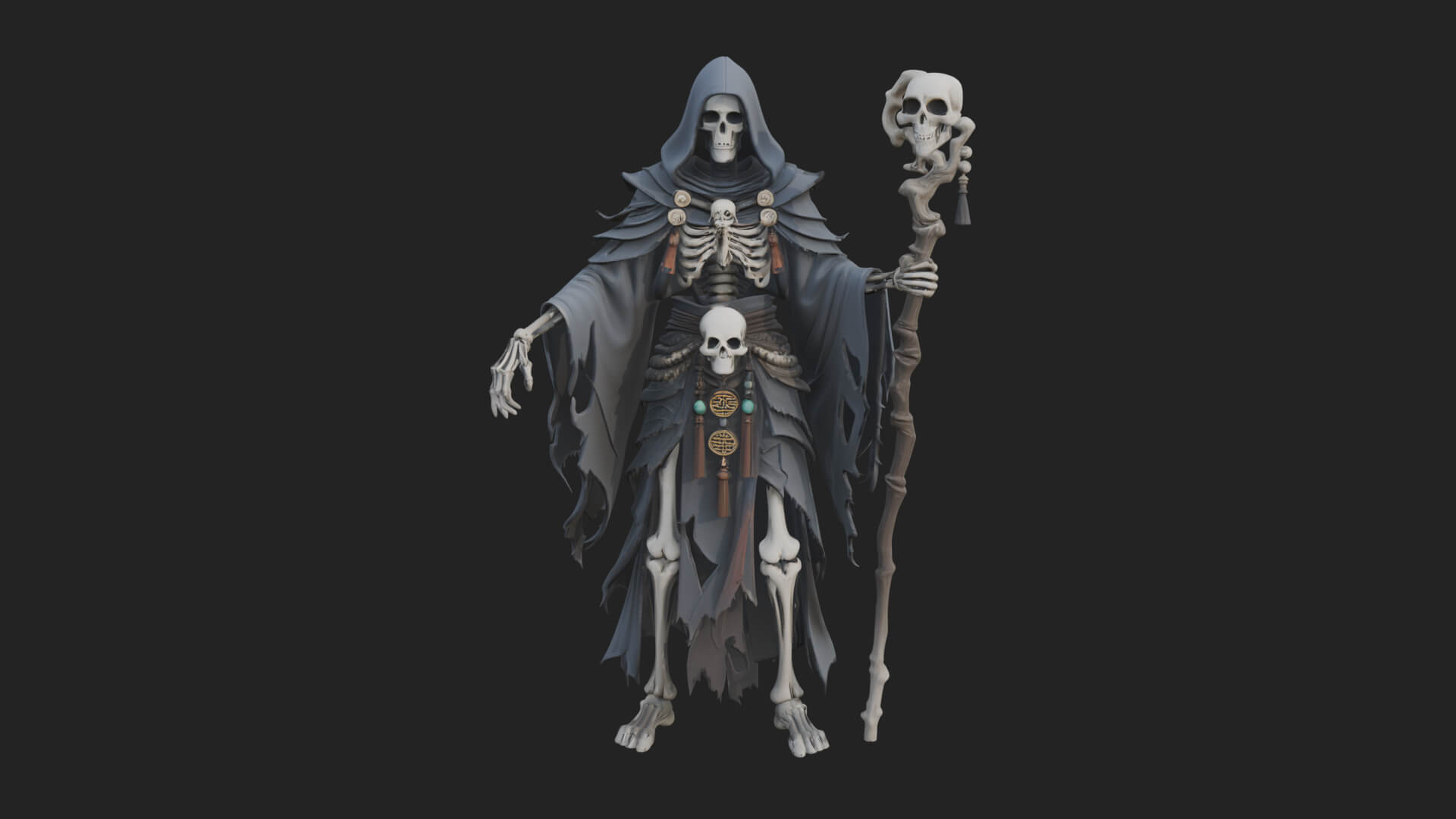 Skeleton Lich Statue Design 21 3D Print Model 3D Model
