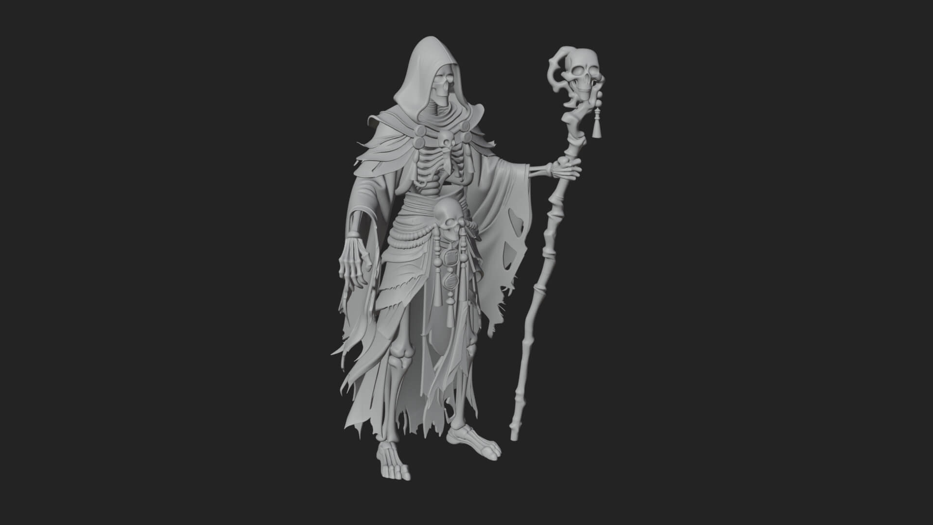 Skeleton Lich Statue Design 21 3D Print Model 3D Model